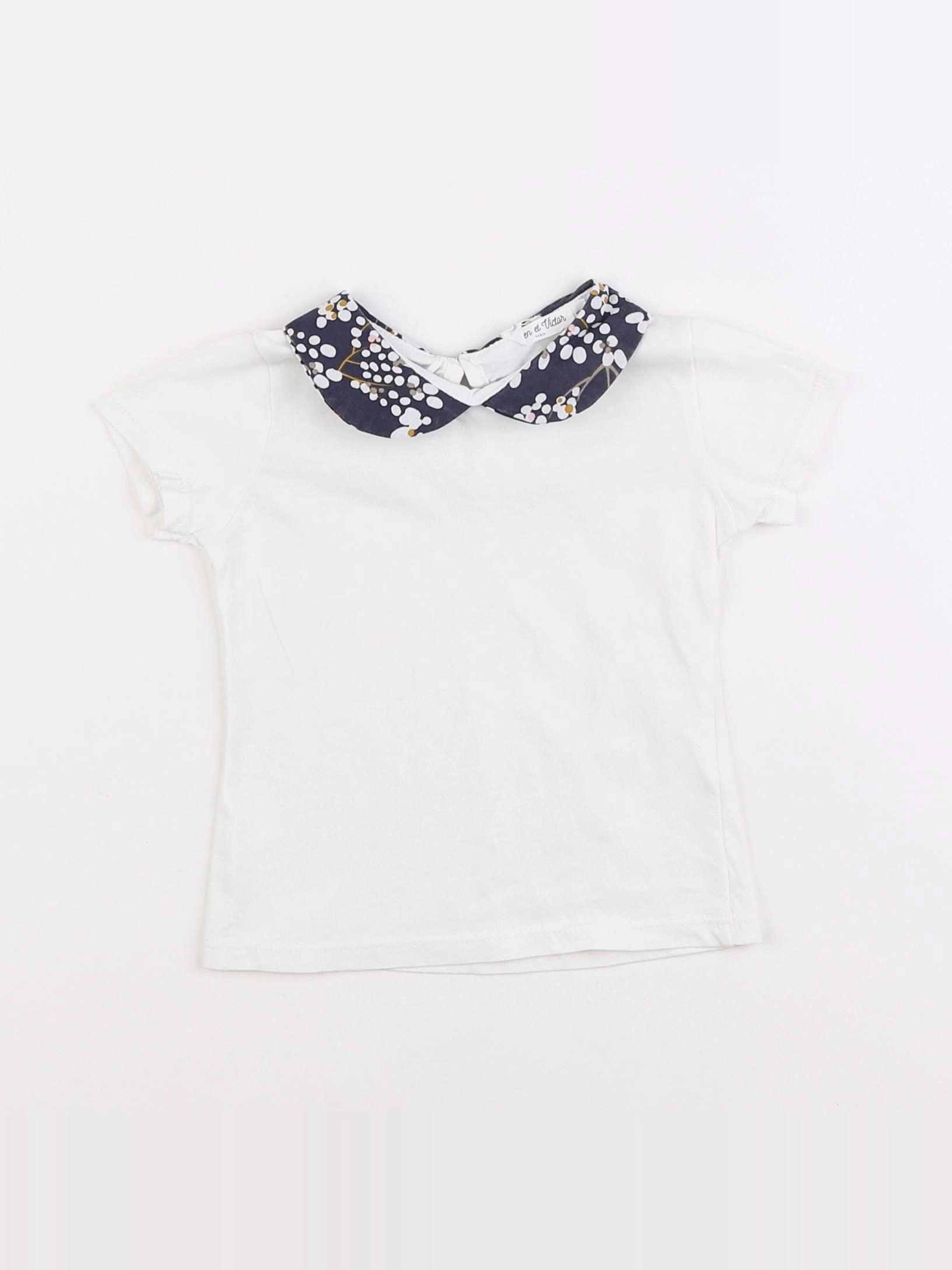 Eden & Victor - tee-shirt blanc, bleu - 12 mois