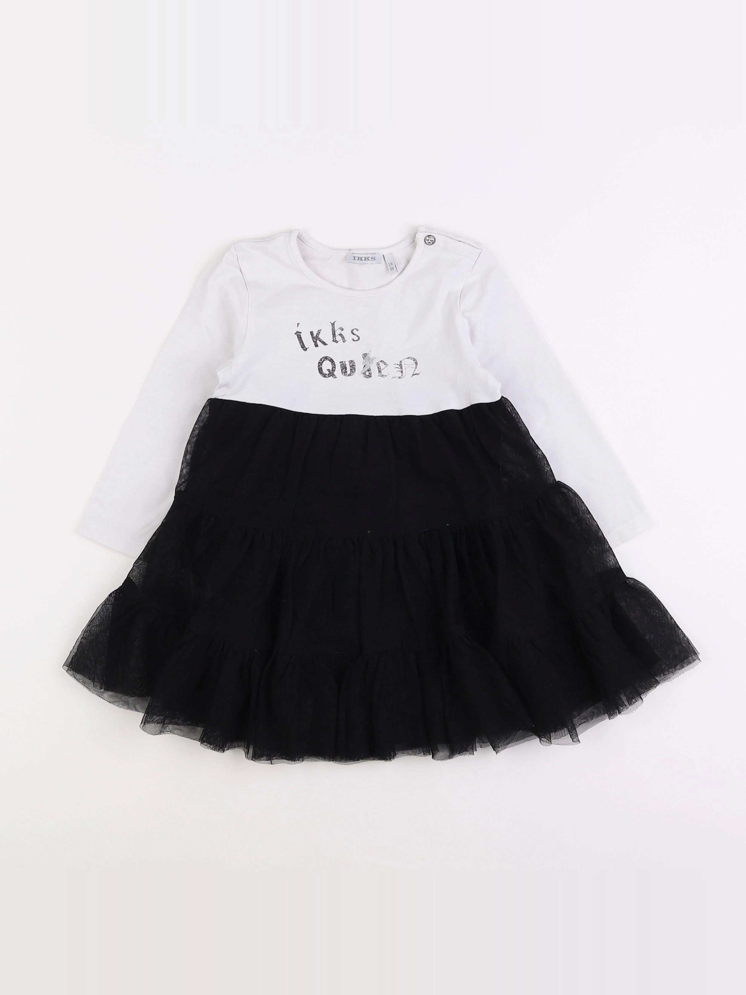 IKKS - robe blanc, noir - 2 ans