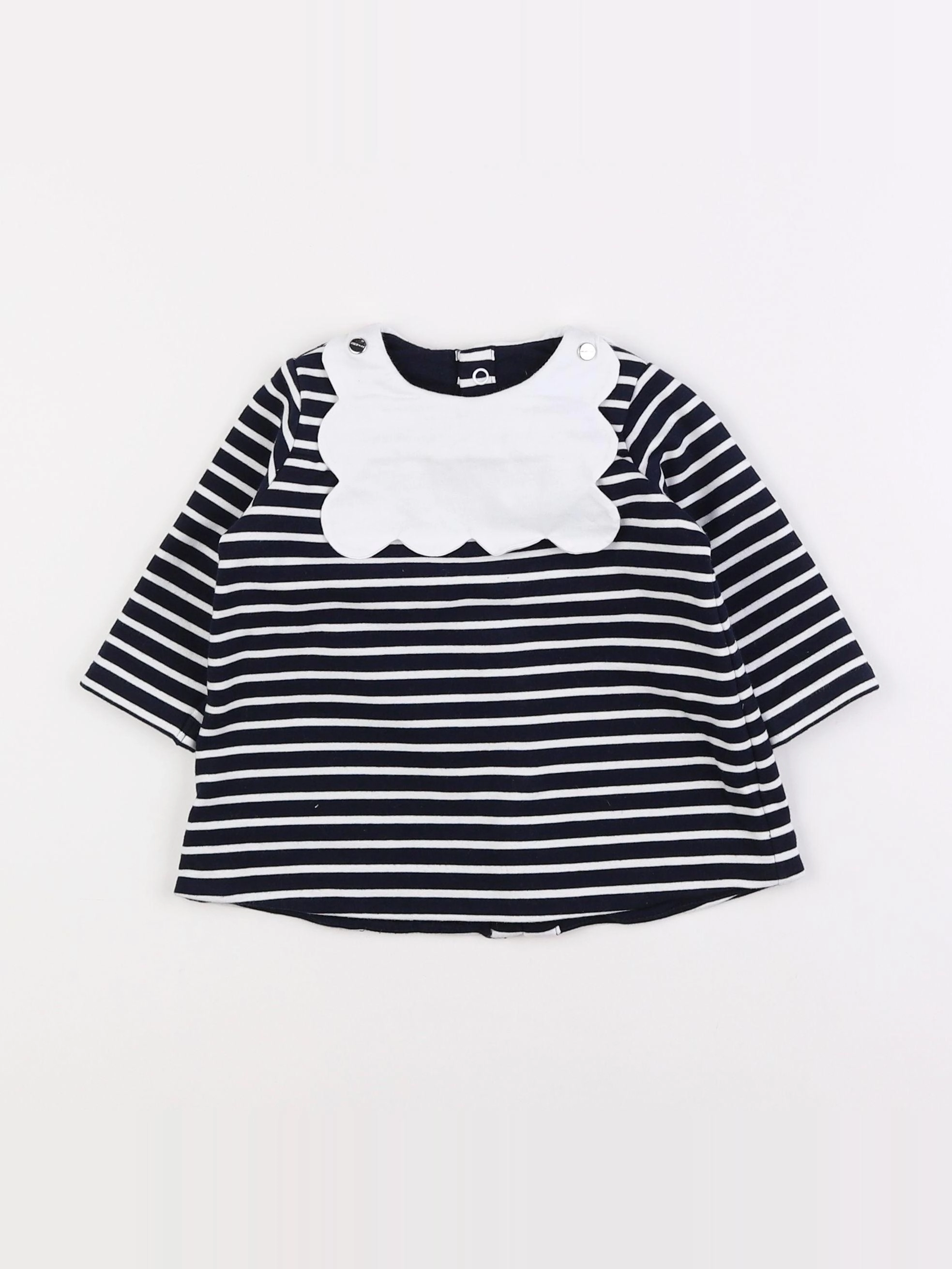 Jacadi - robe bleu, blanc - 6 mois