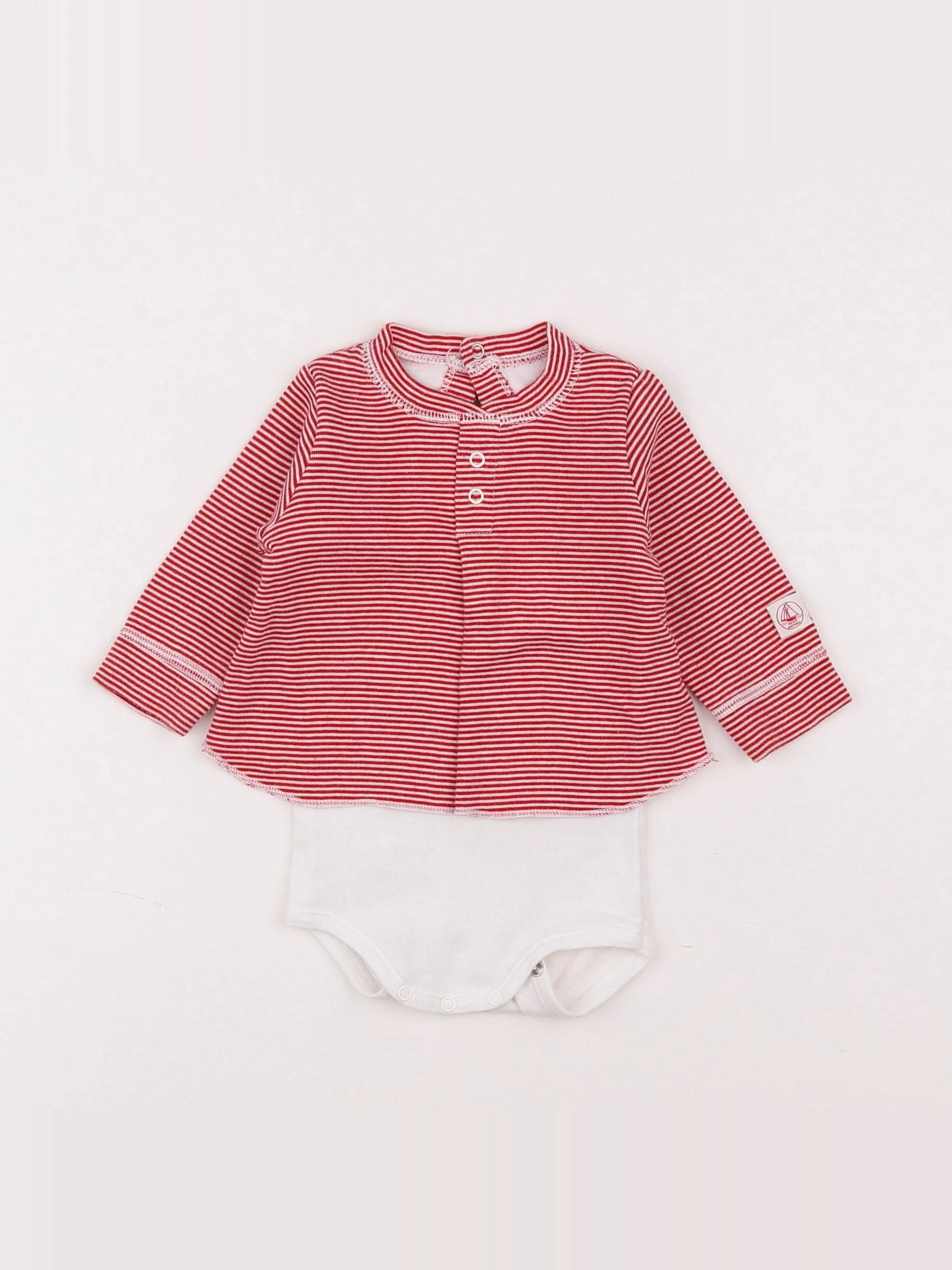 Petit Bateau - body tee-shirt rouge - 3 mois