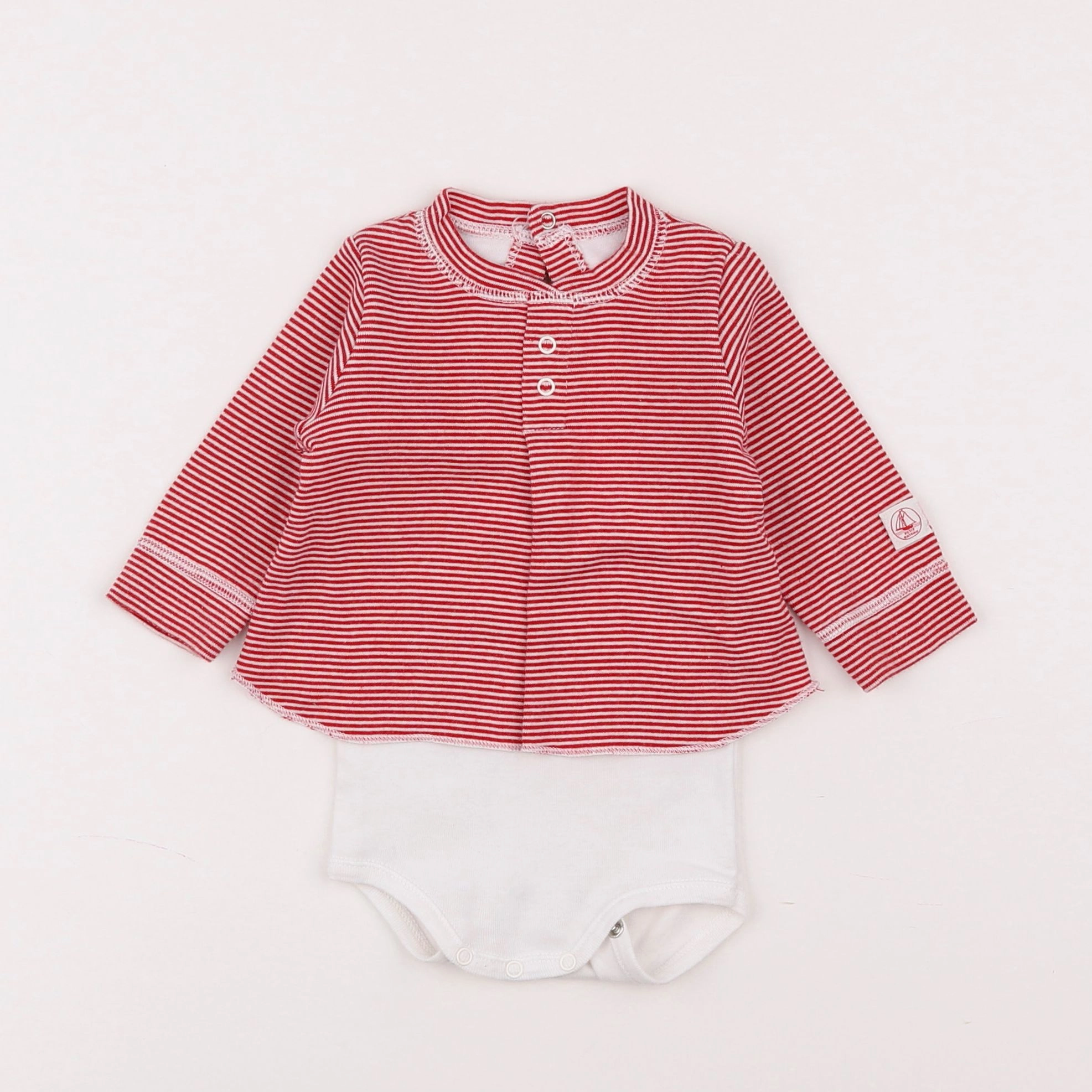 Petit Bateau - body tee-shirt rouge - 3 mois