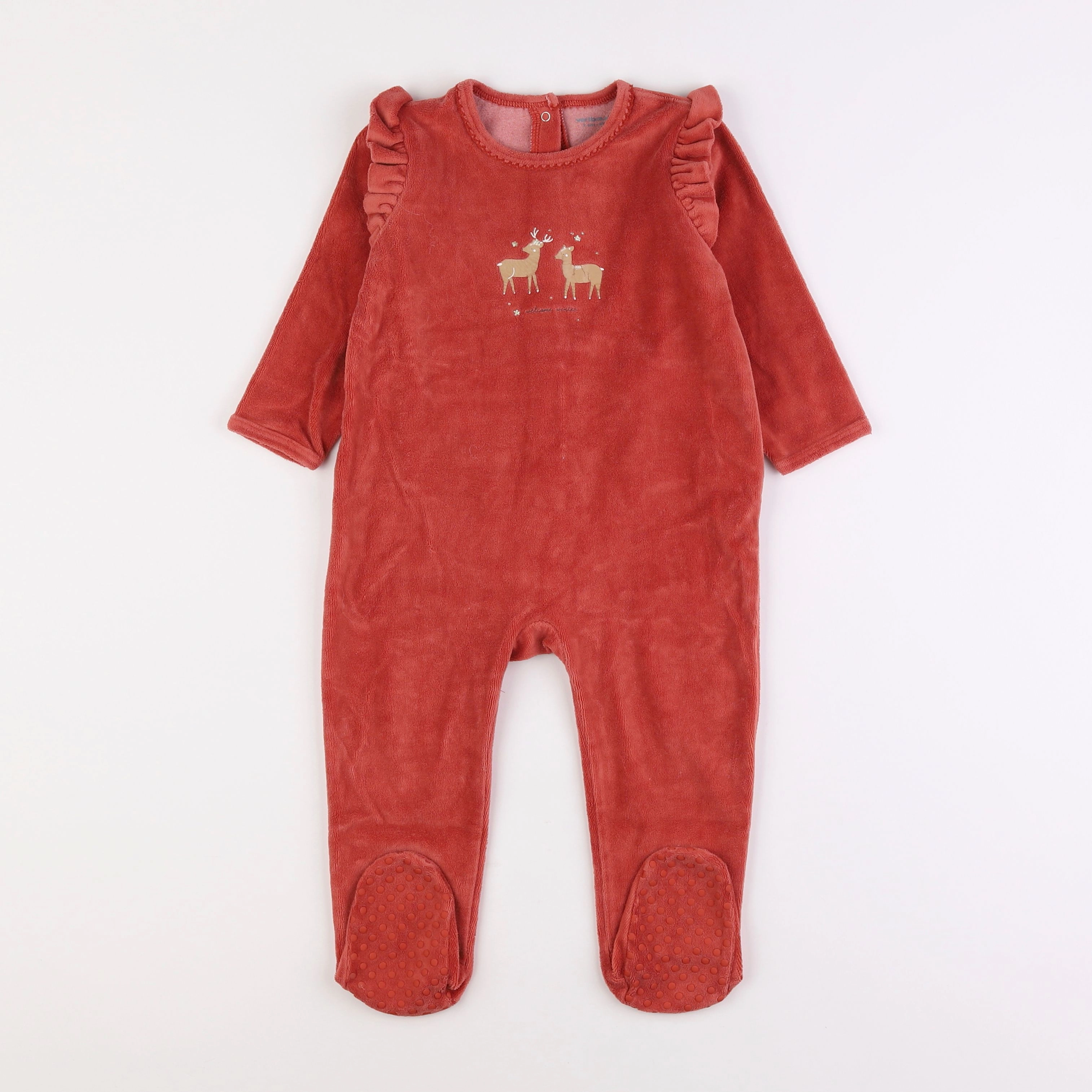 Vertbaudet - pyjama velours rouge - 2 ans