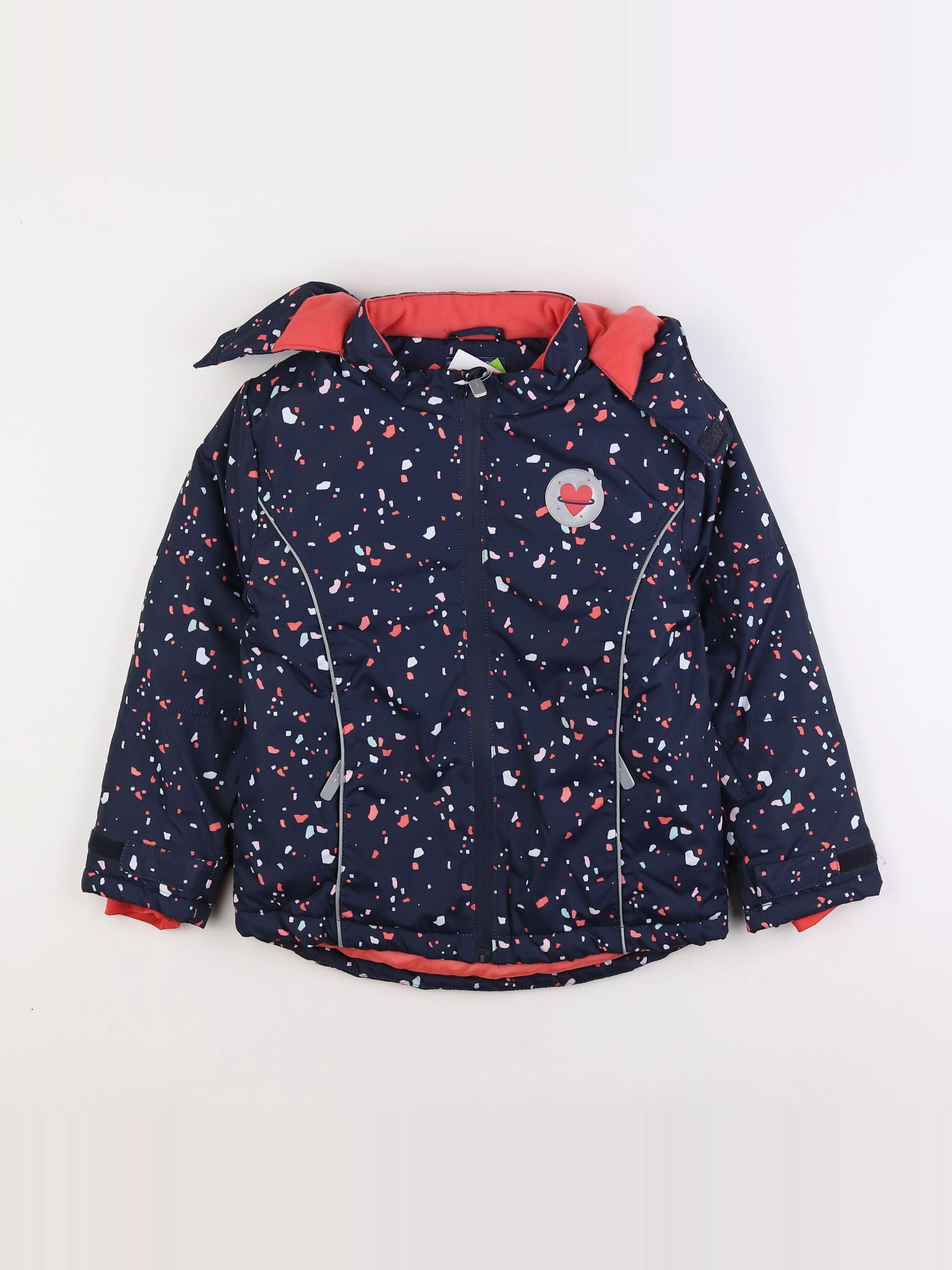Vertbaudet - manteau de ski bleu, rose - 8 ans
