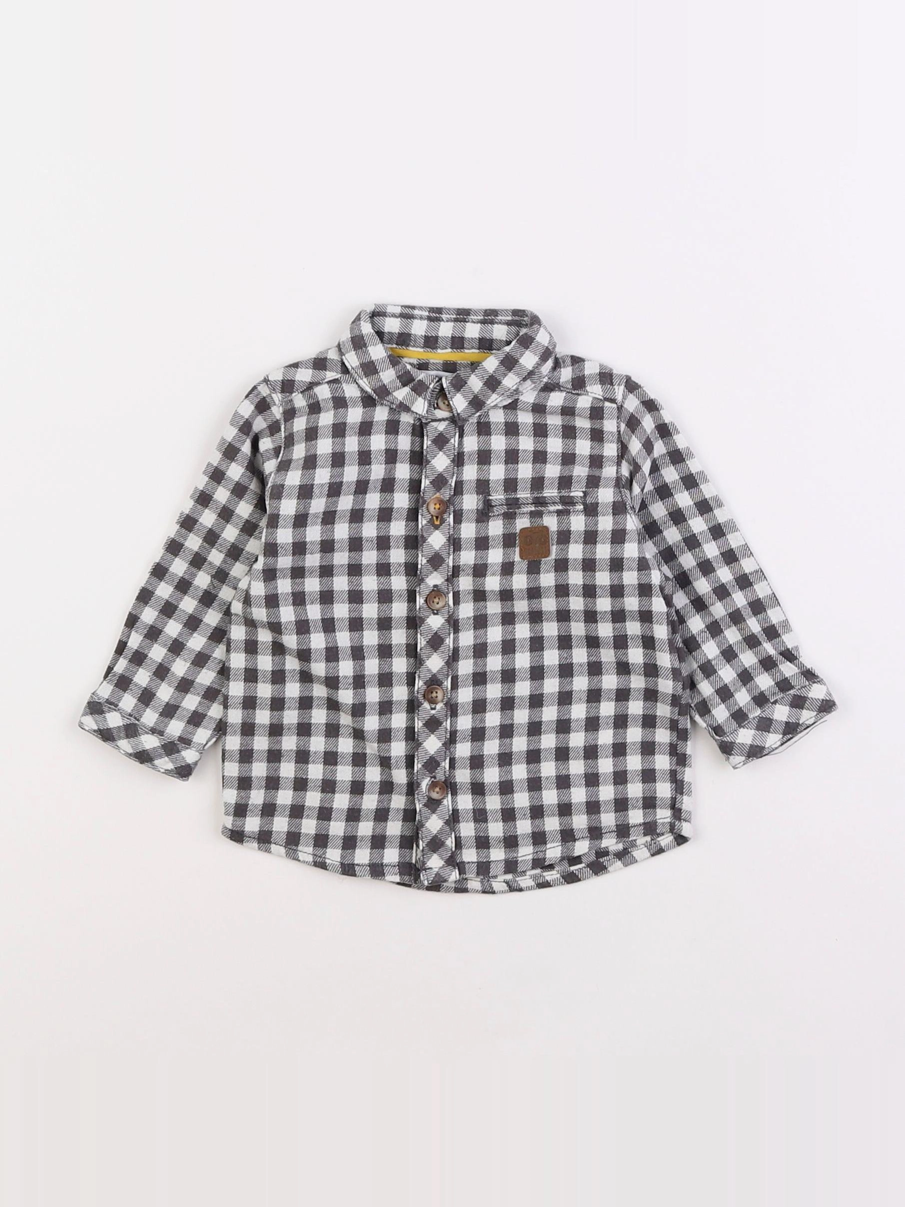 Vertbaudet - chemise gris - 6 mois
