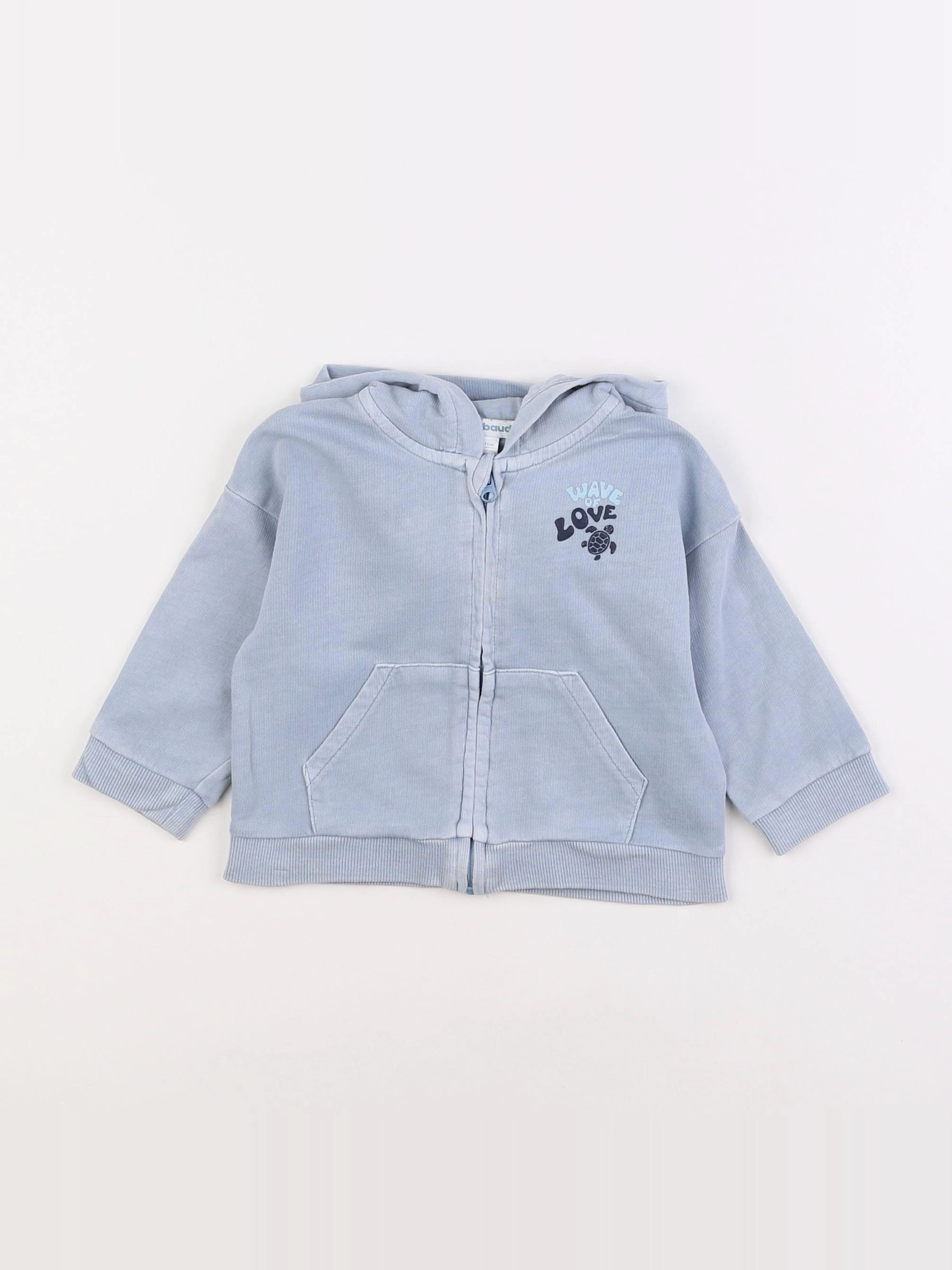 Vertbaudet - sweat bleu - 9 mois
