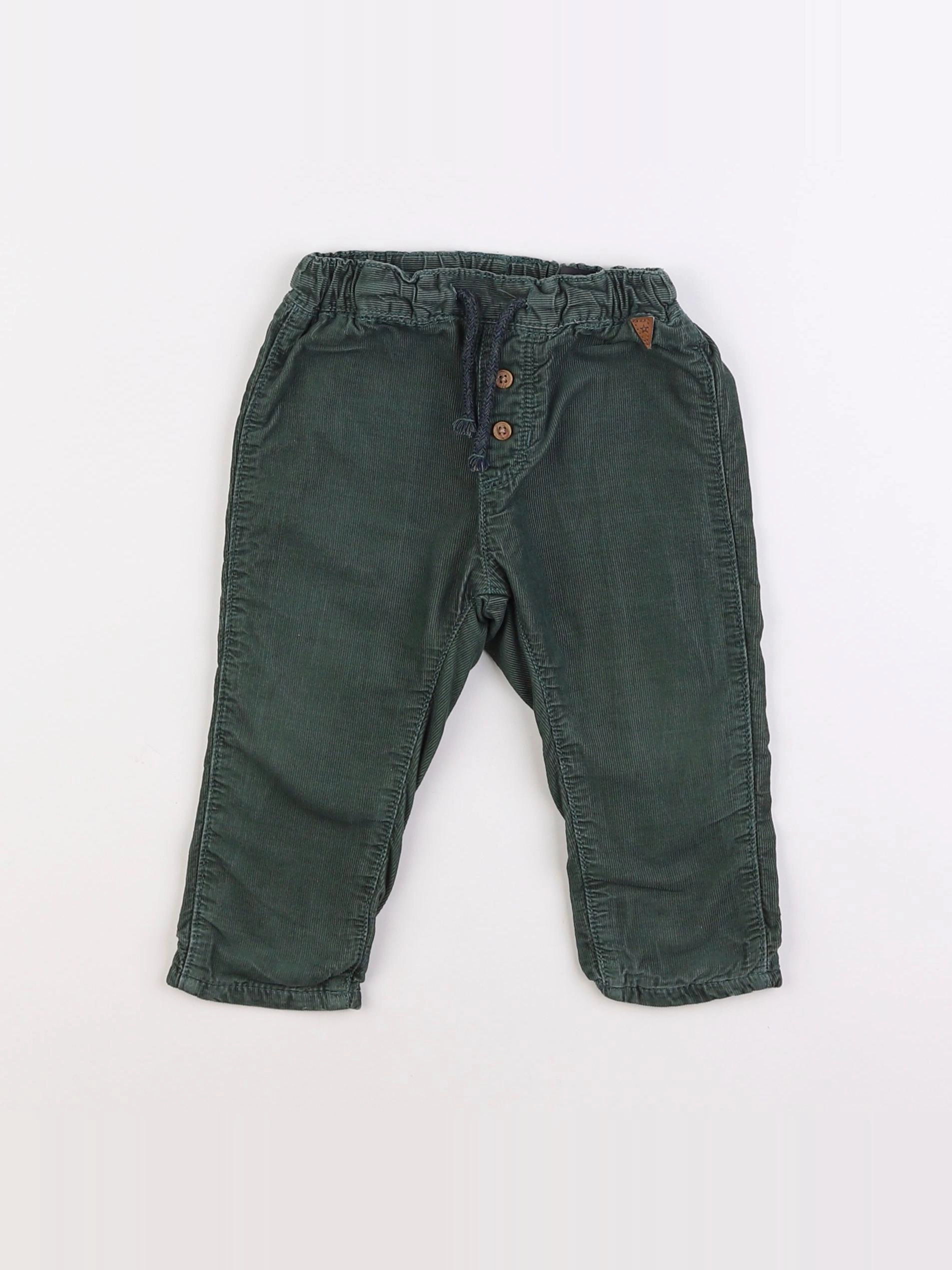 H&M - pantalon vert - 9/12 mois