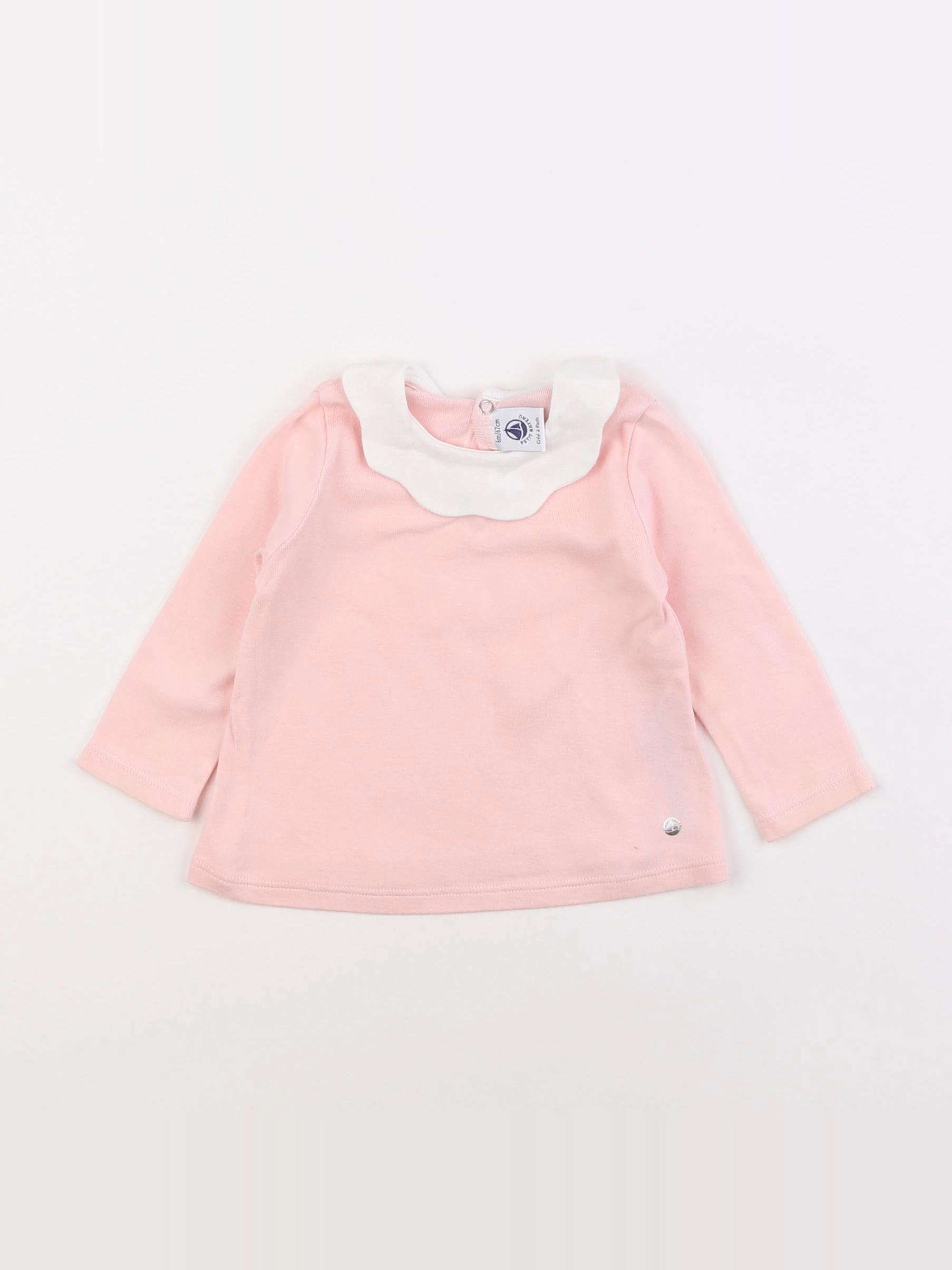 Petit Bateau - tee-shirt rose - 6 mois