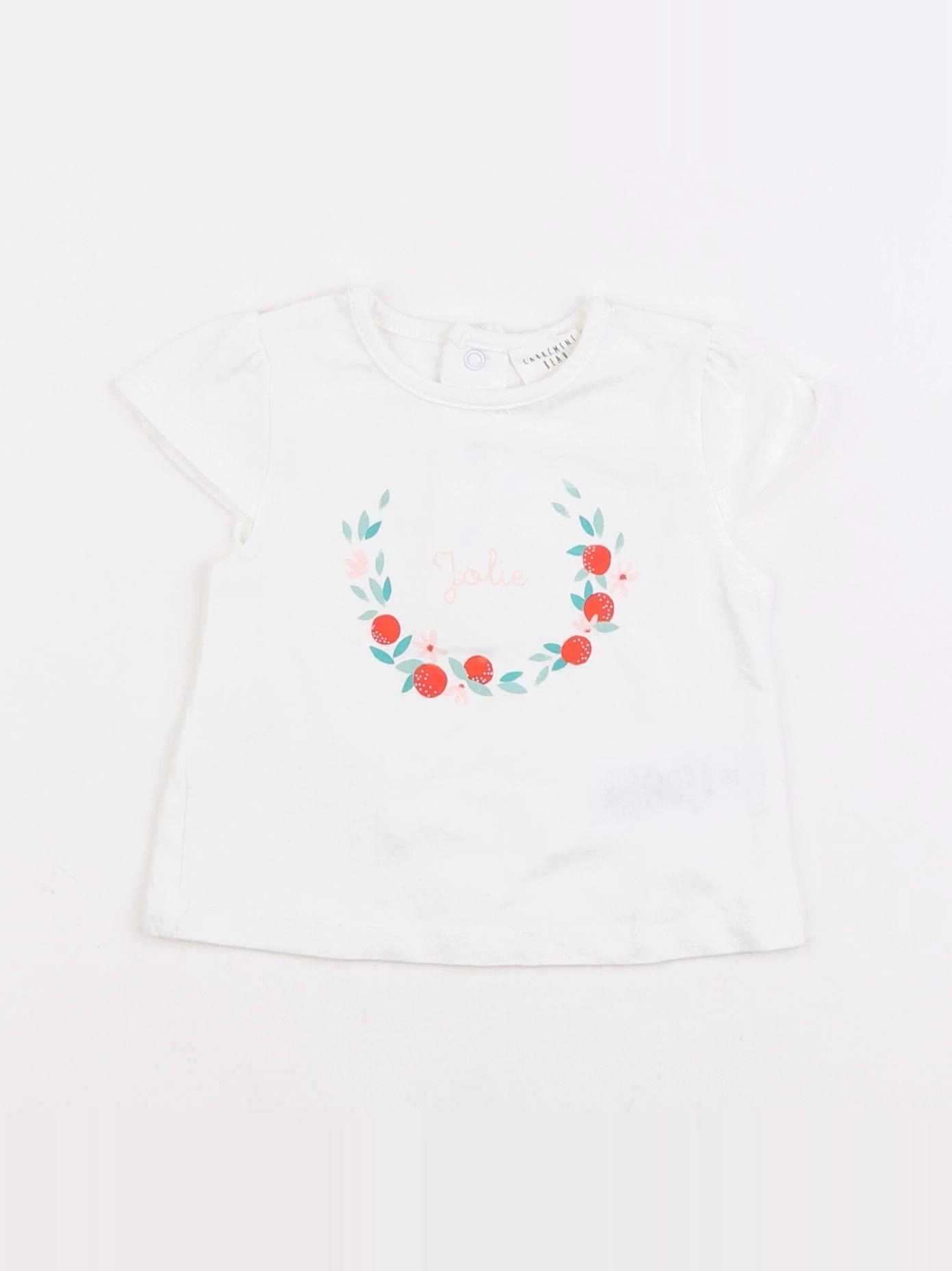 Carrément Beau - tee-shirt blanc - 6 mois