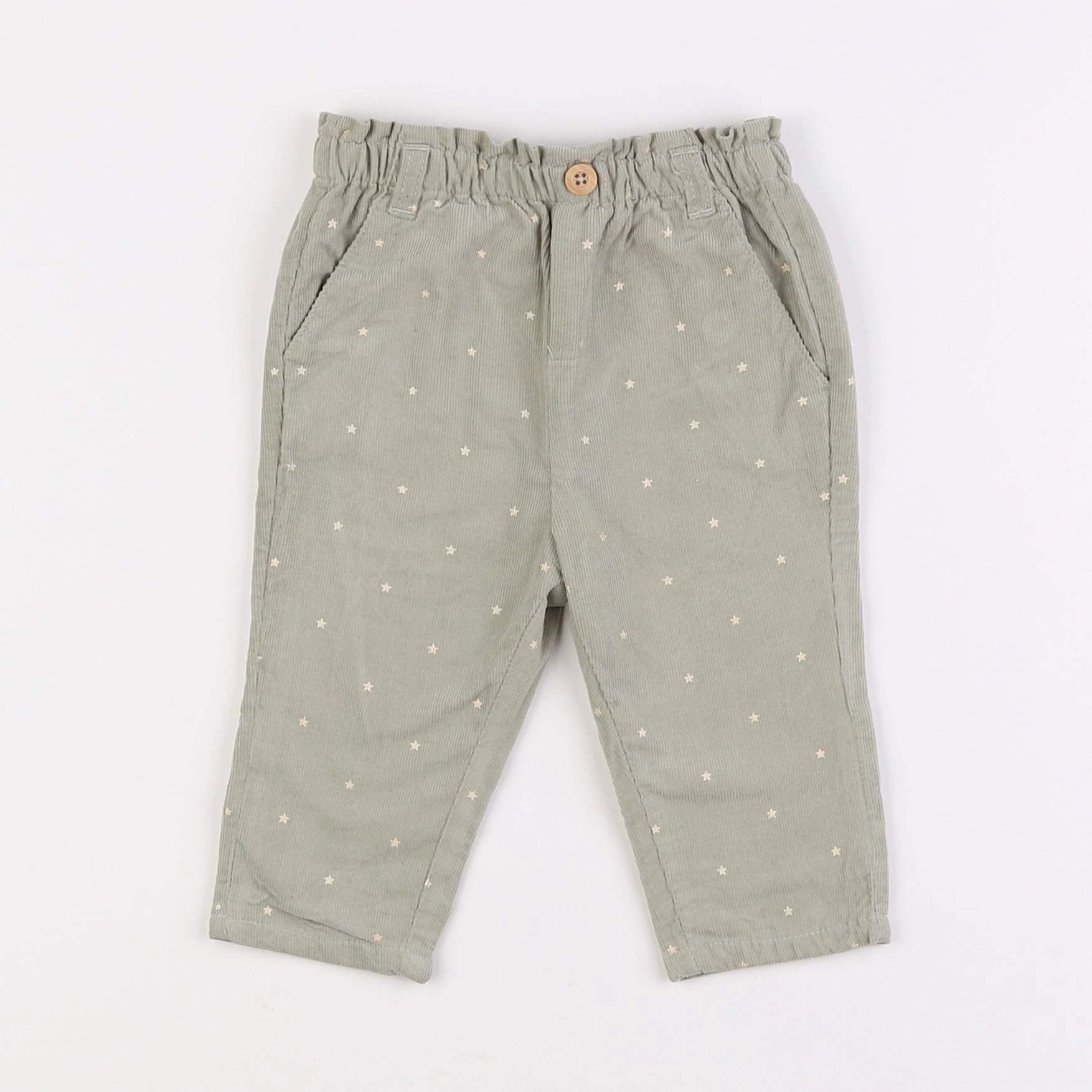 Vertbaudet - pantalon vert - 9 mois