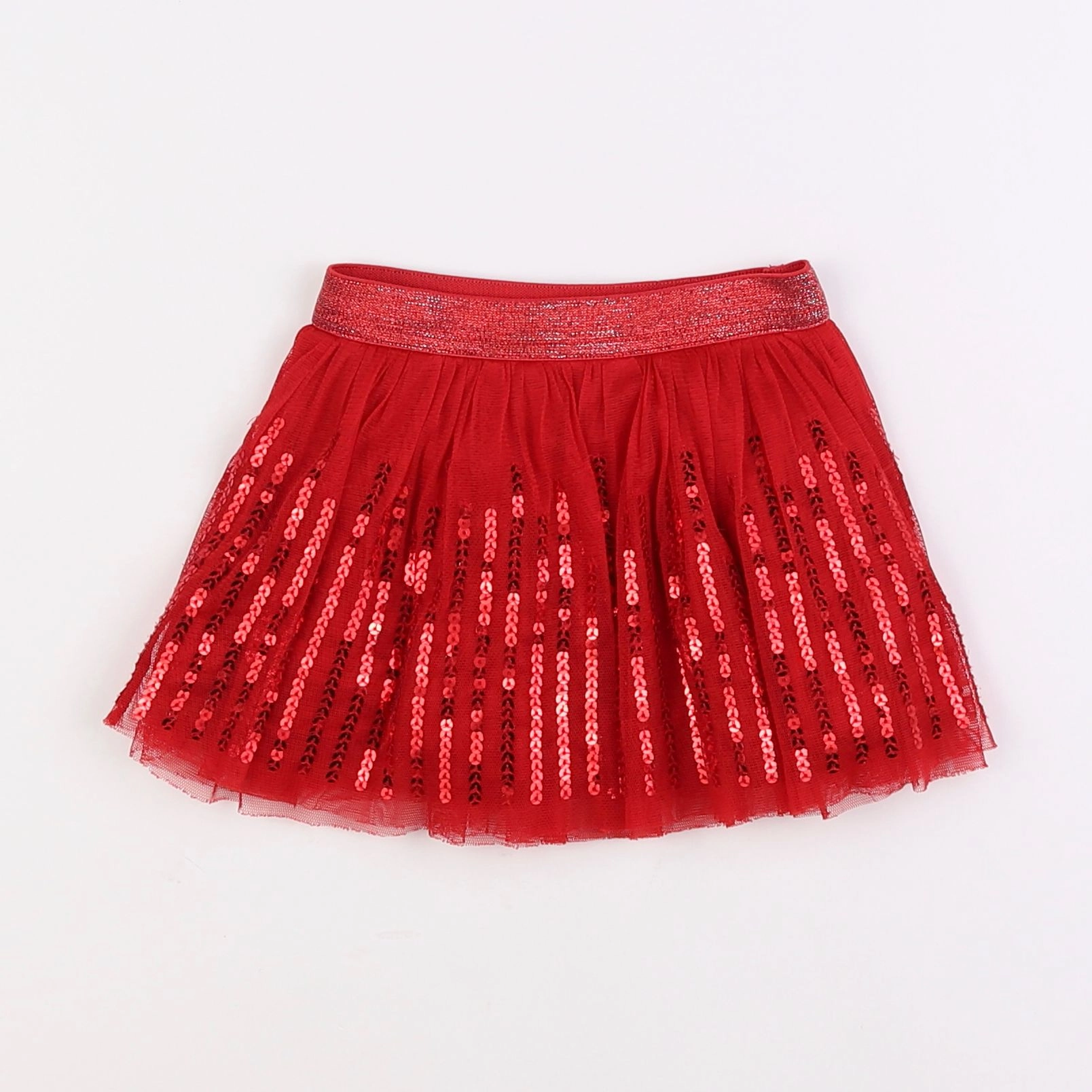 Vertbaudet - jupe rouge, or - 2 ans