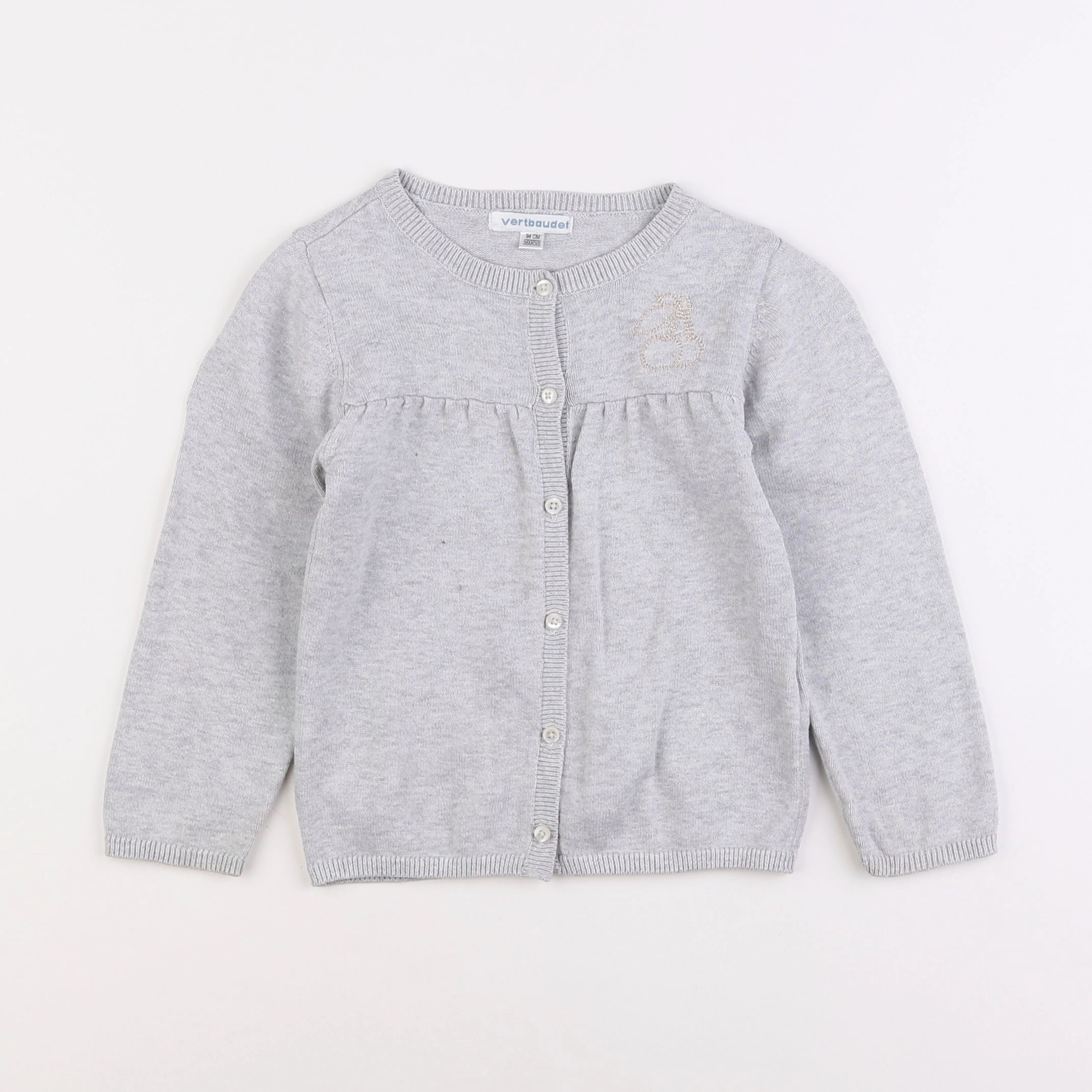 Vertbaudet - gilet gris - 3 ans