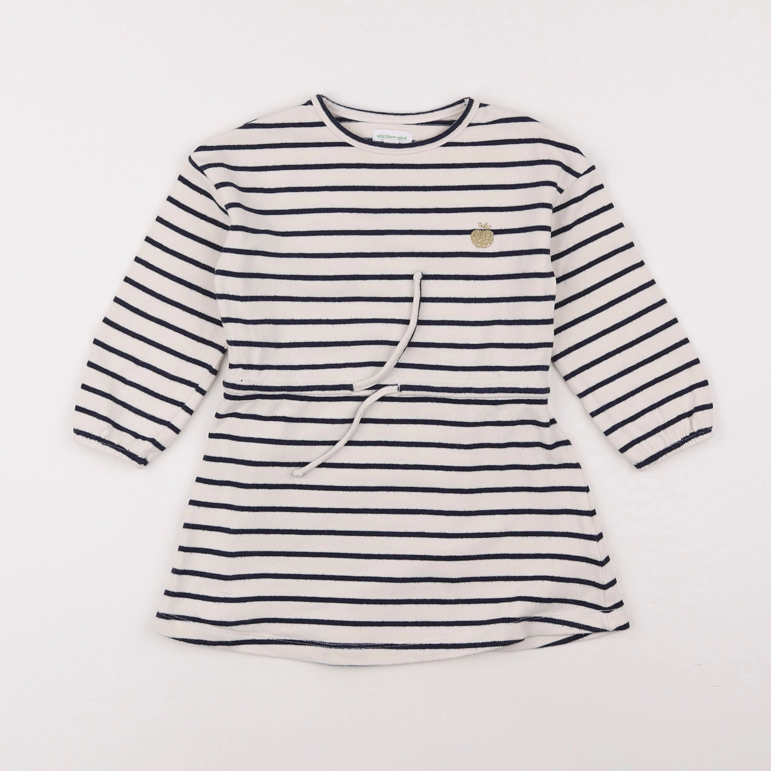 Vertbaudet - robe beige, bleu - 3 ans