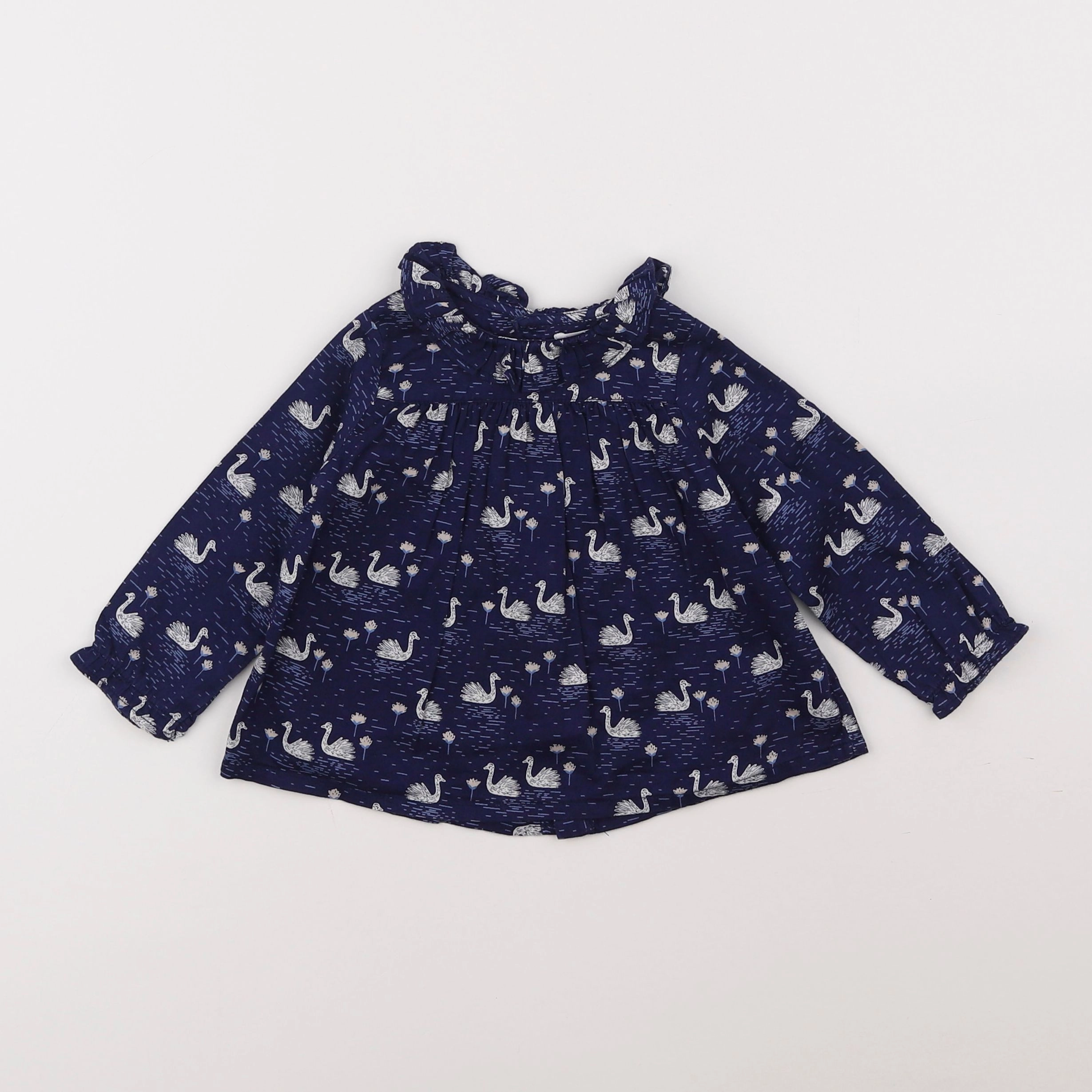 Boutchou - blouse bleu - 9 mois