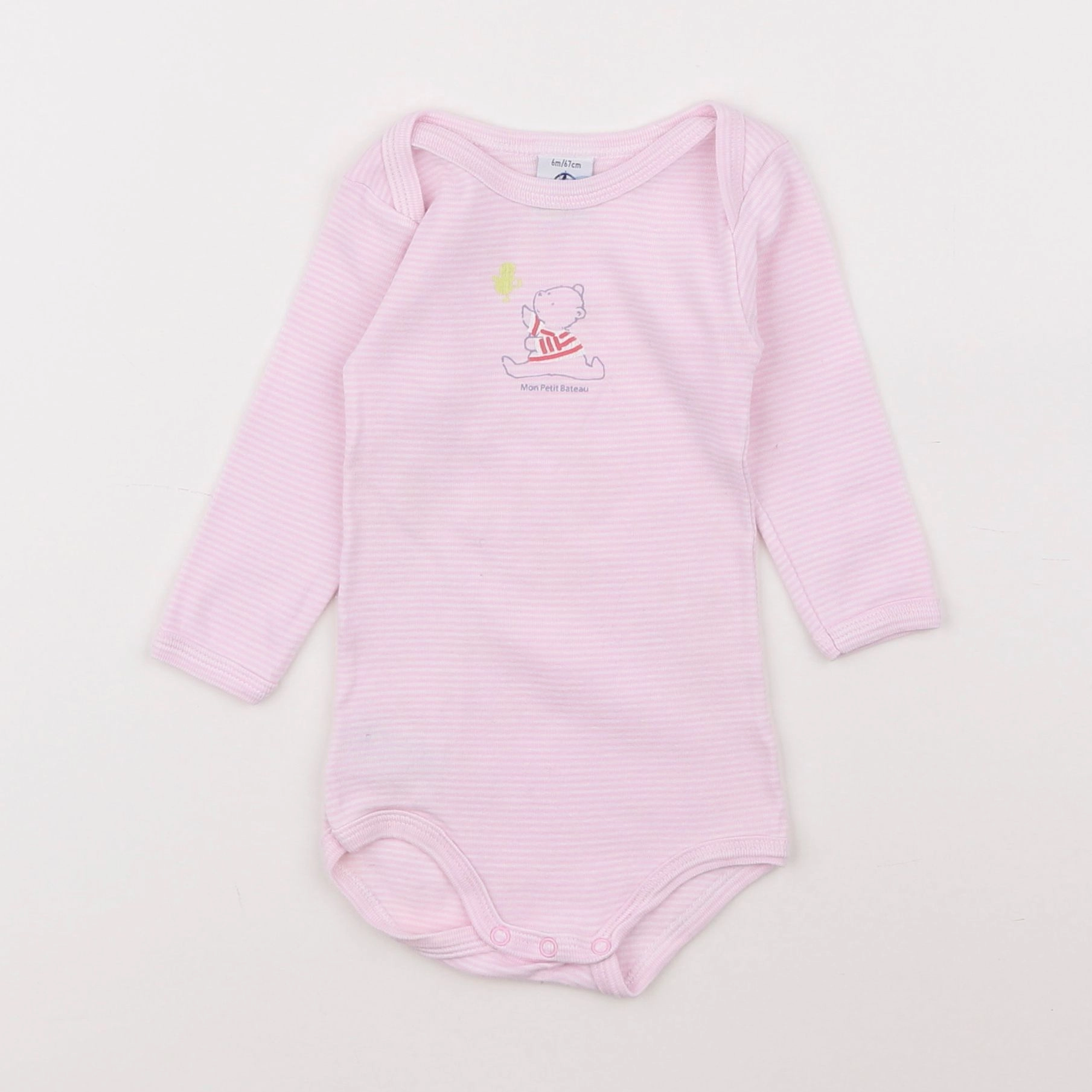 Petit Bateau - body rose - 6 mois