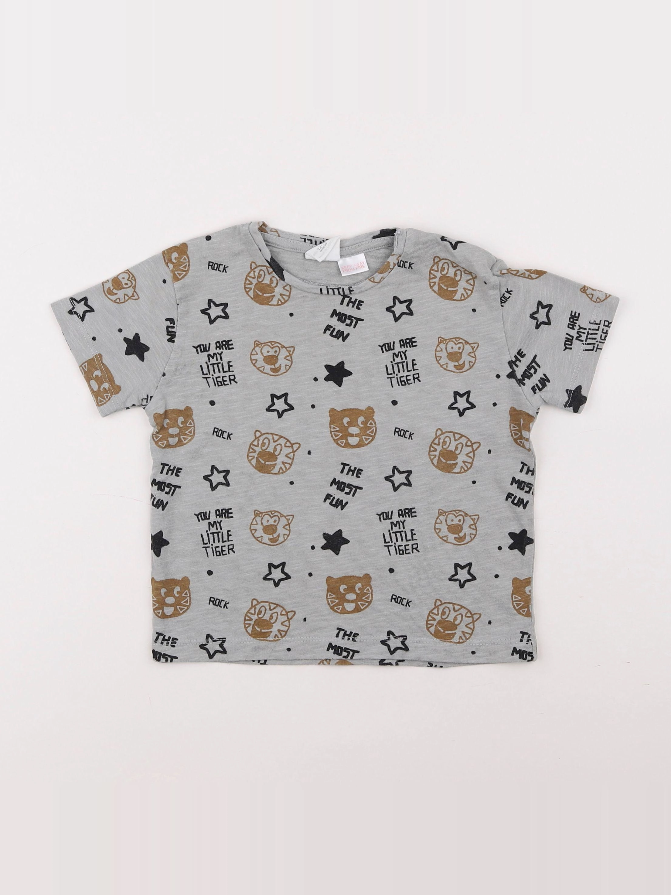 Zara - tee-shirt gris - 12/18 mois