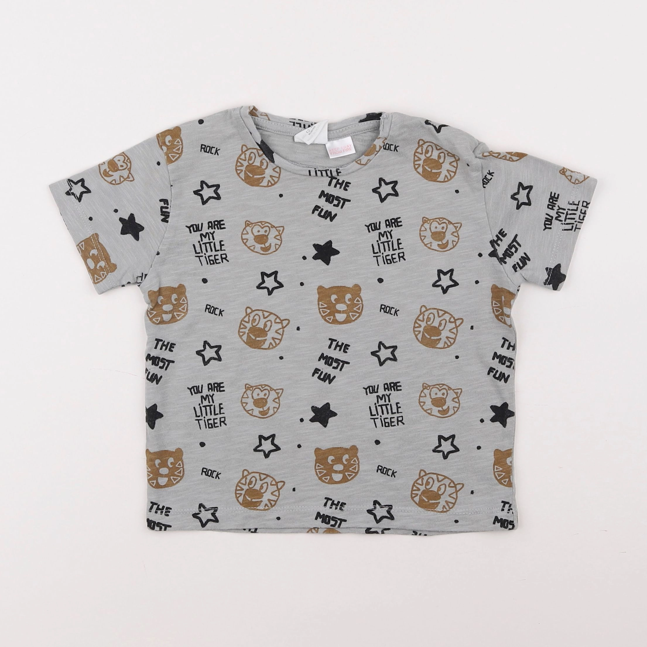 Zara - tee-shirt gris - 12/18 mois