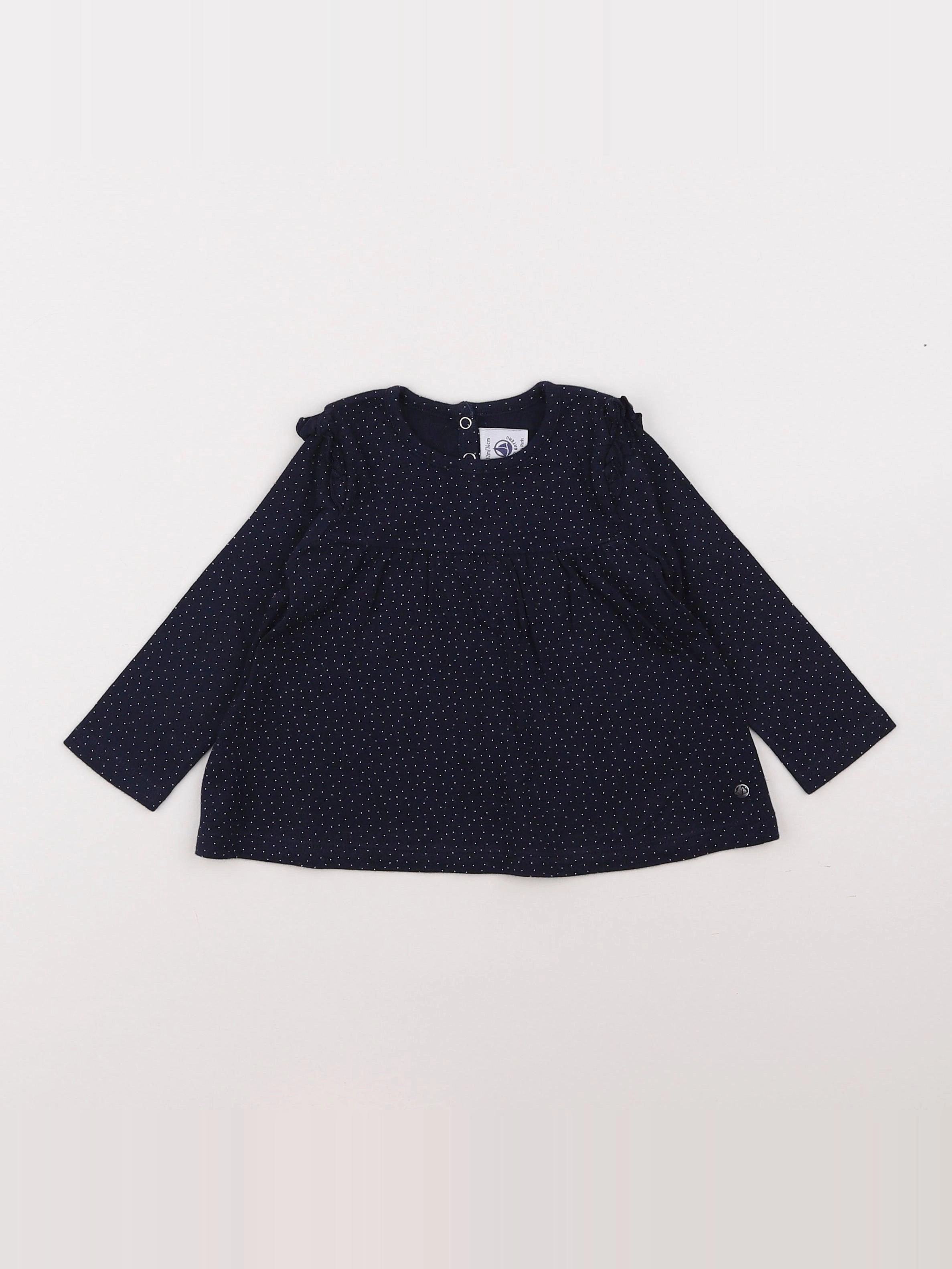 Petit Bateau - tee-shirt bleu - 12 mois