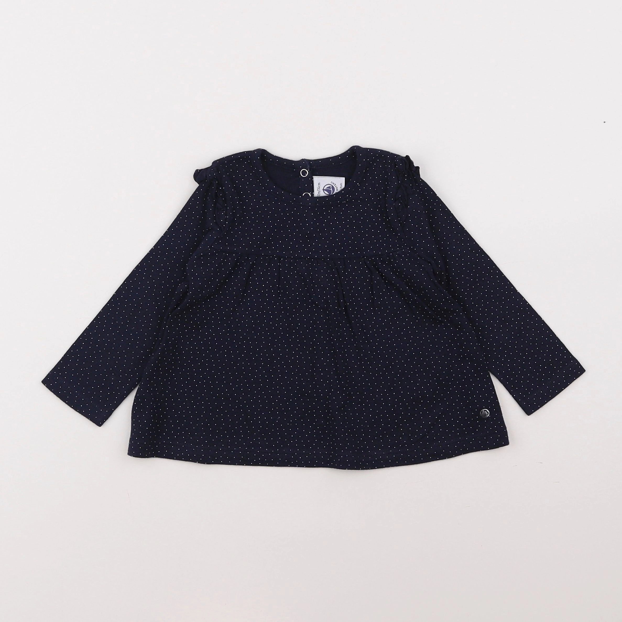 Petit Bateau - tee-shirt bleu - 12 mois
