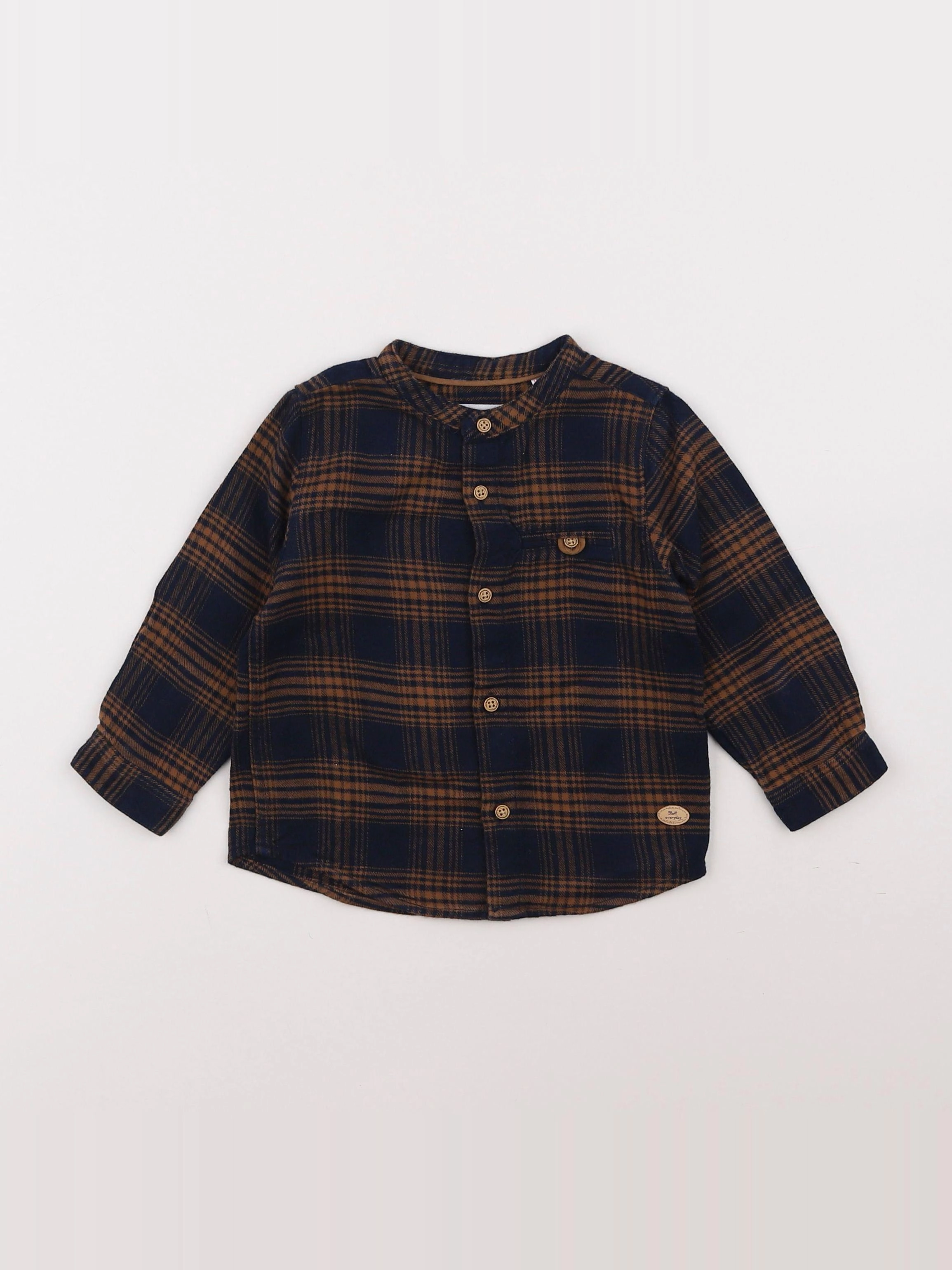 Zara - chemise bleu, marron - 9/12 mois