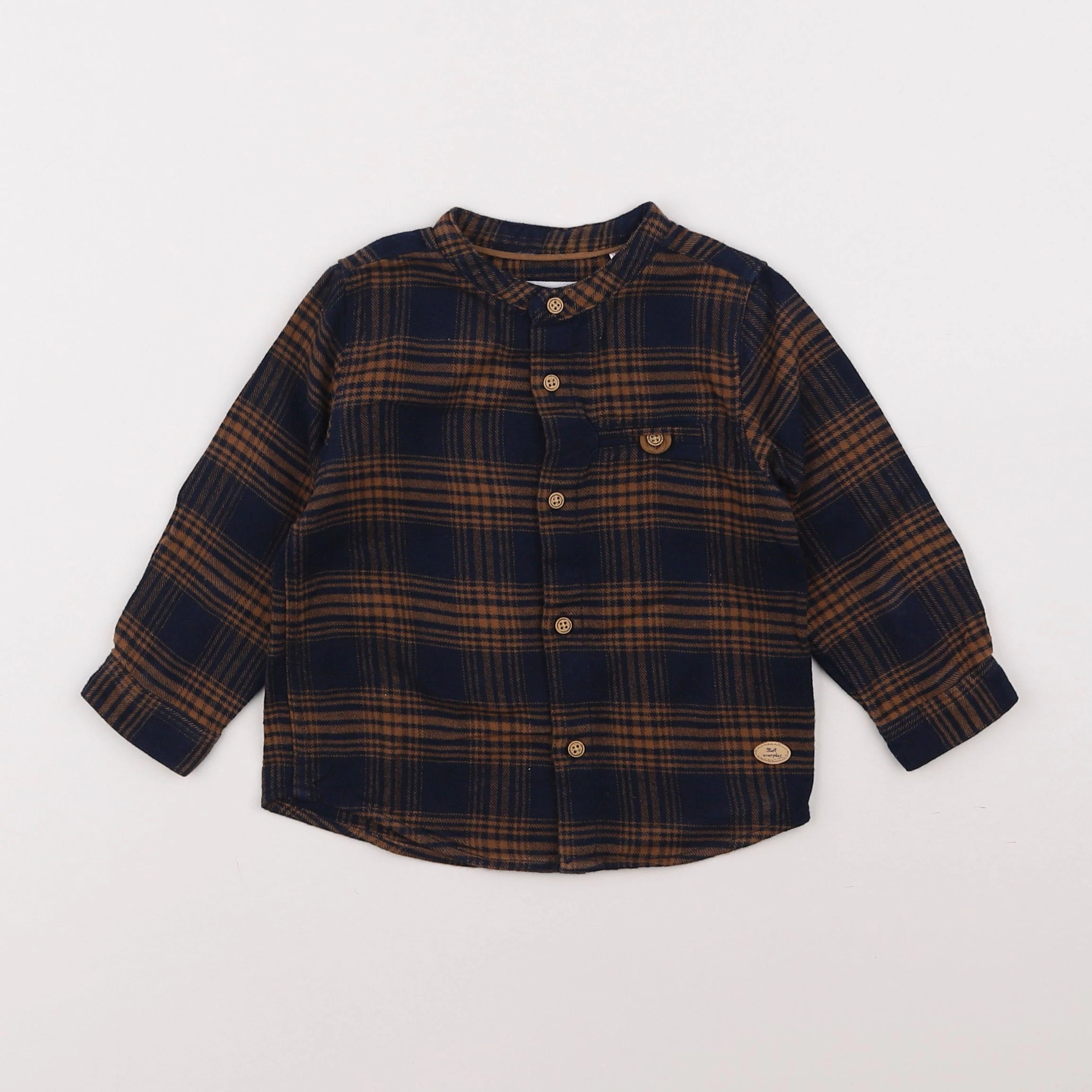 Zara - chemise bleu, marron - 9/12 mois