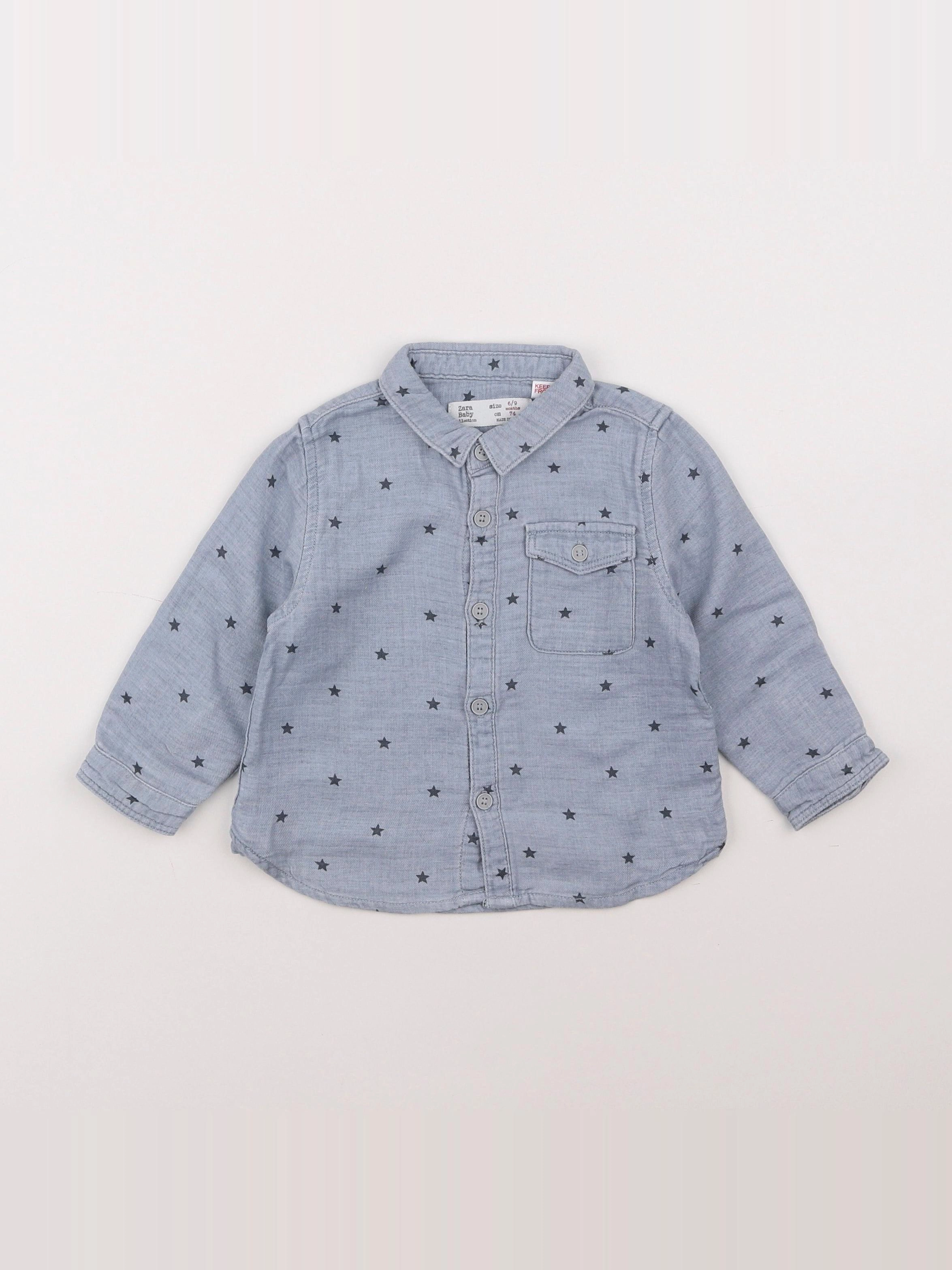 Zara - chemise bleu - 6/9 mois