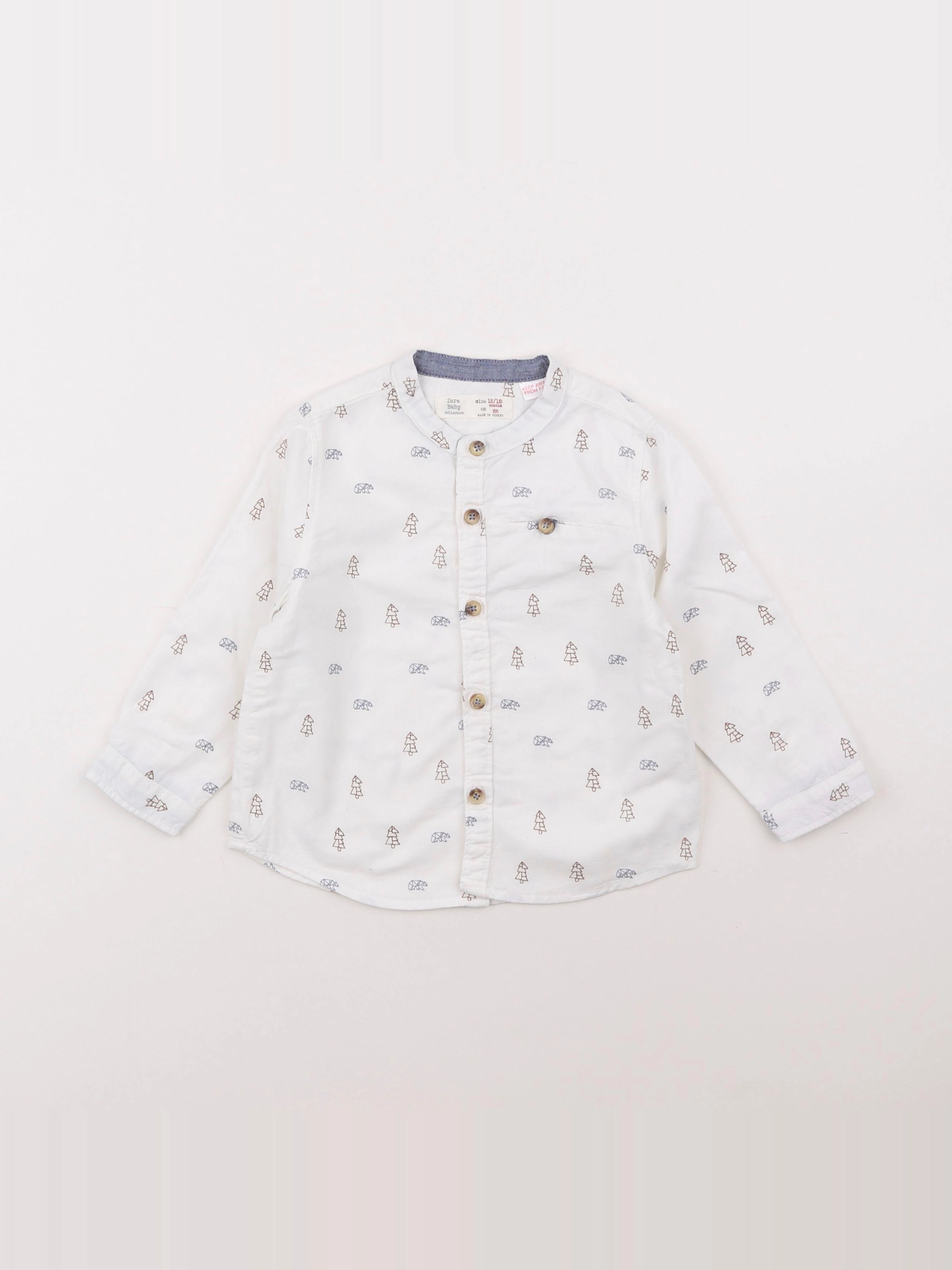 Zara - chemise blanc - 12/18 mois