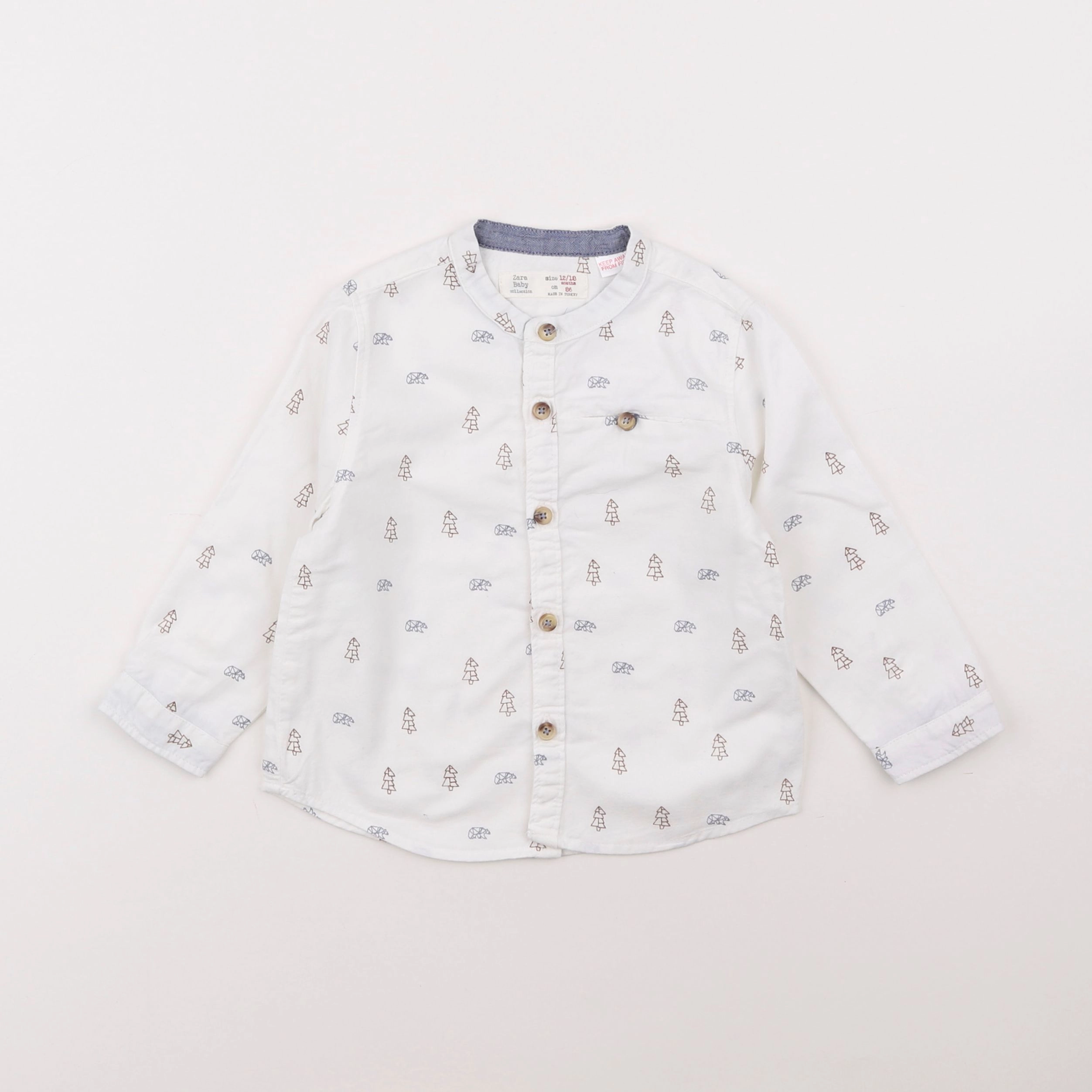 Zara - chemise blanc - 12/18 mois
