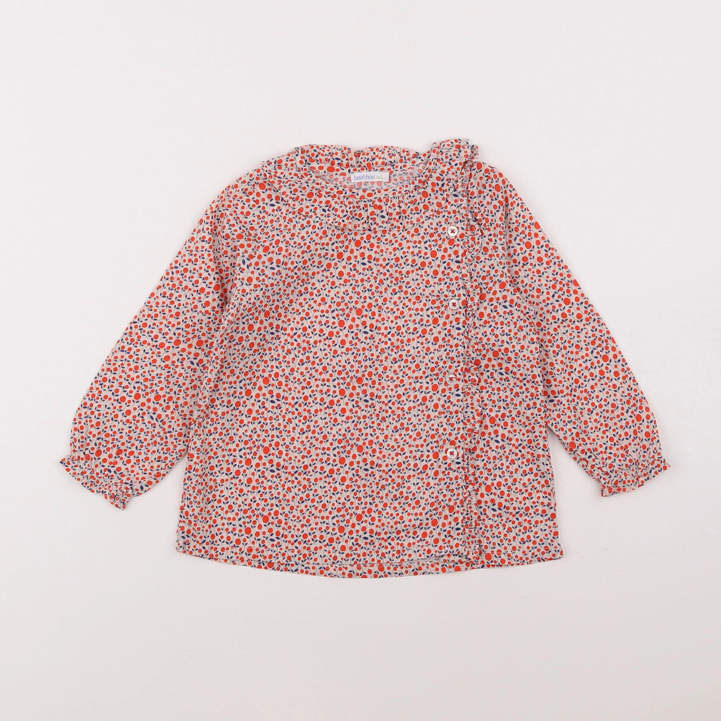 Boutchou - blouse rouge - 2 ans