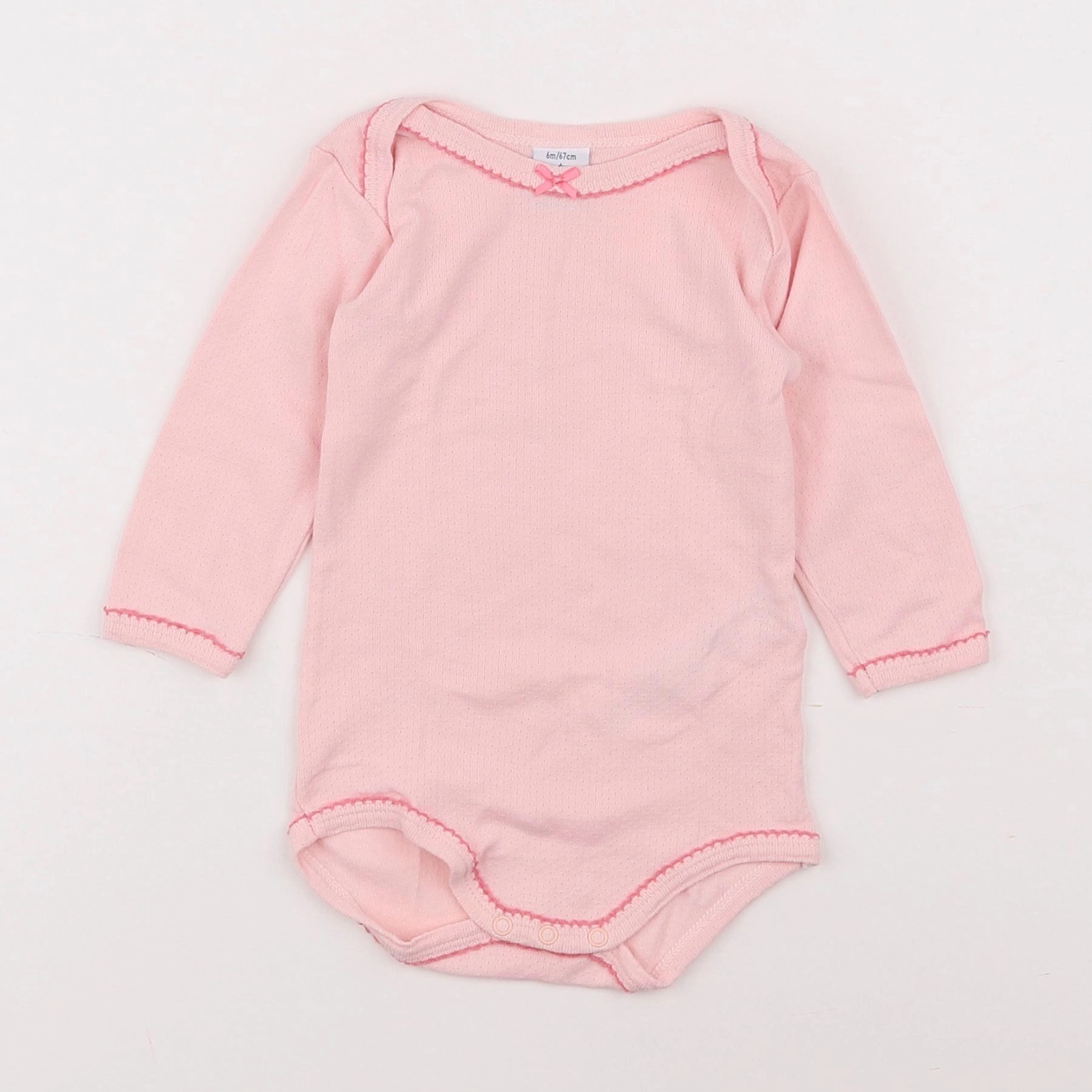 Petit Bateau - body coton rose - 6 mois