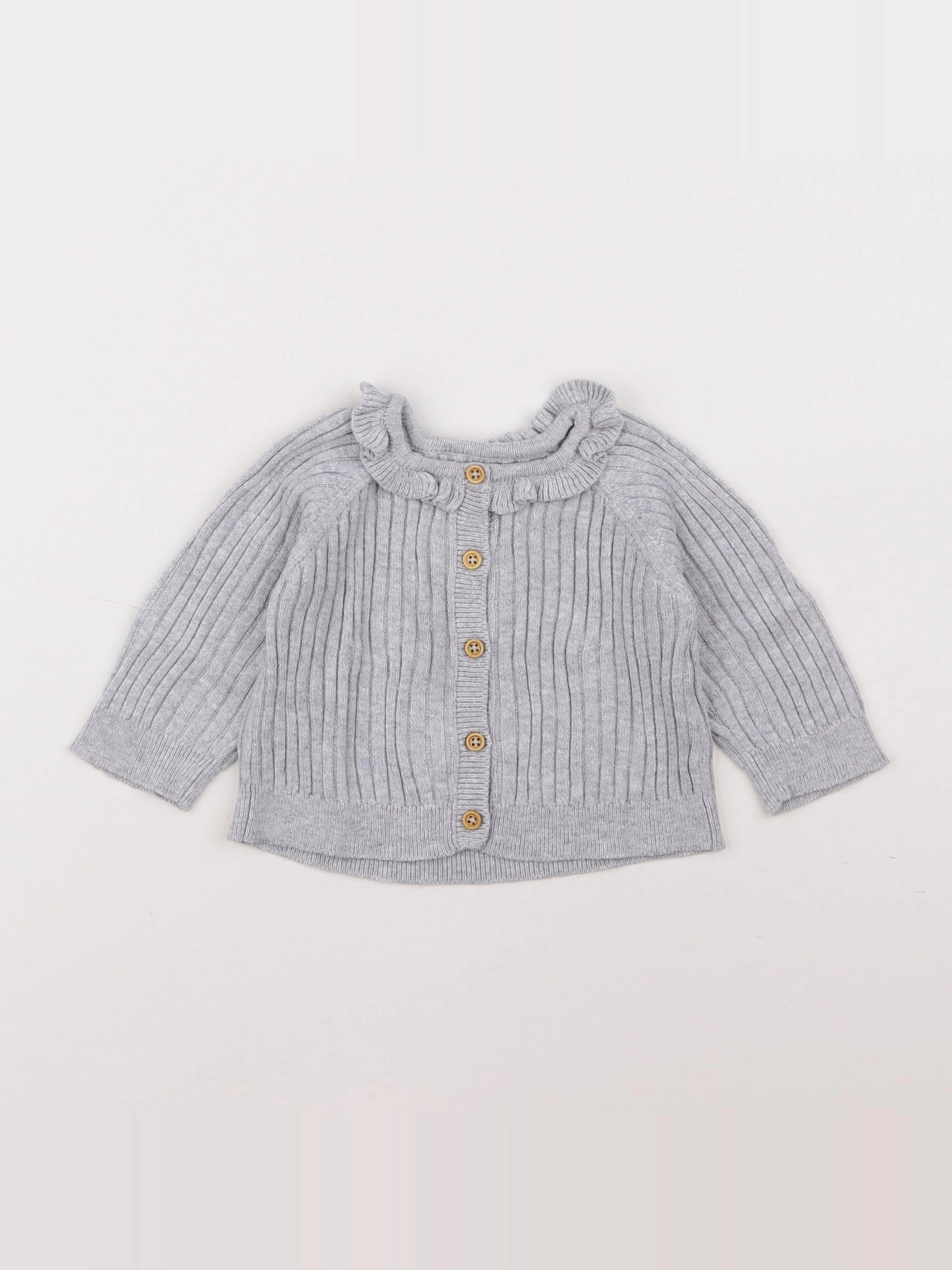 Boutchou - gilet gris - 6 mois