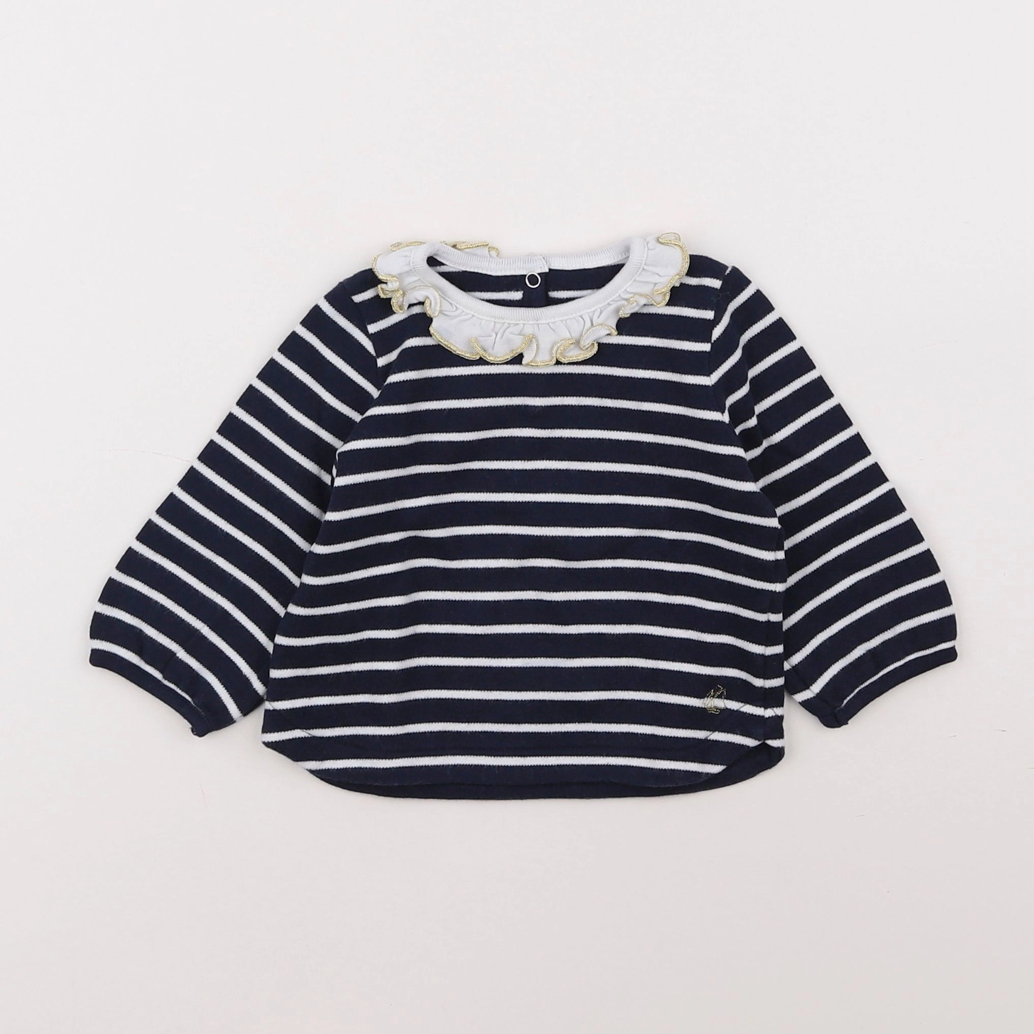 Petit Bateau - sweat bleu - 6 mois