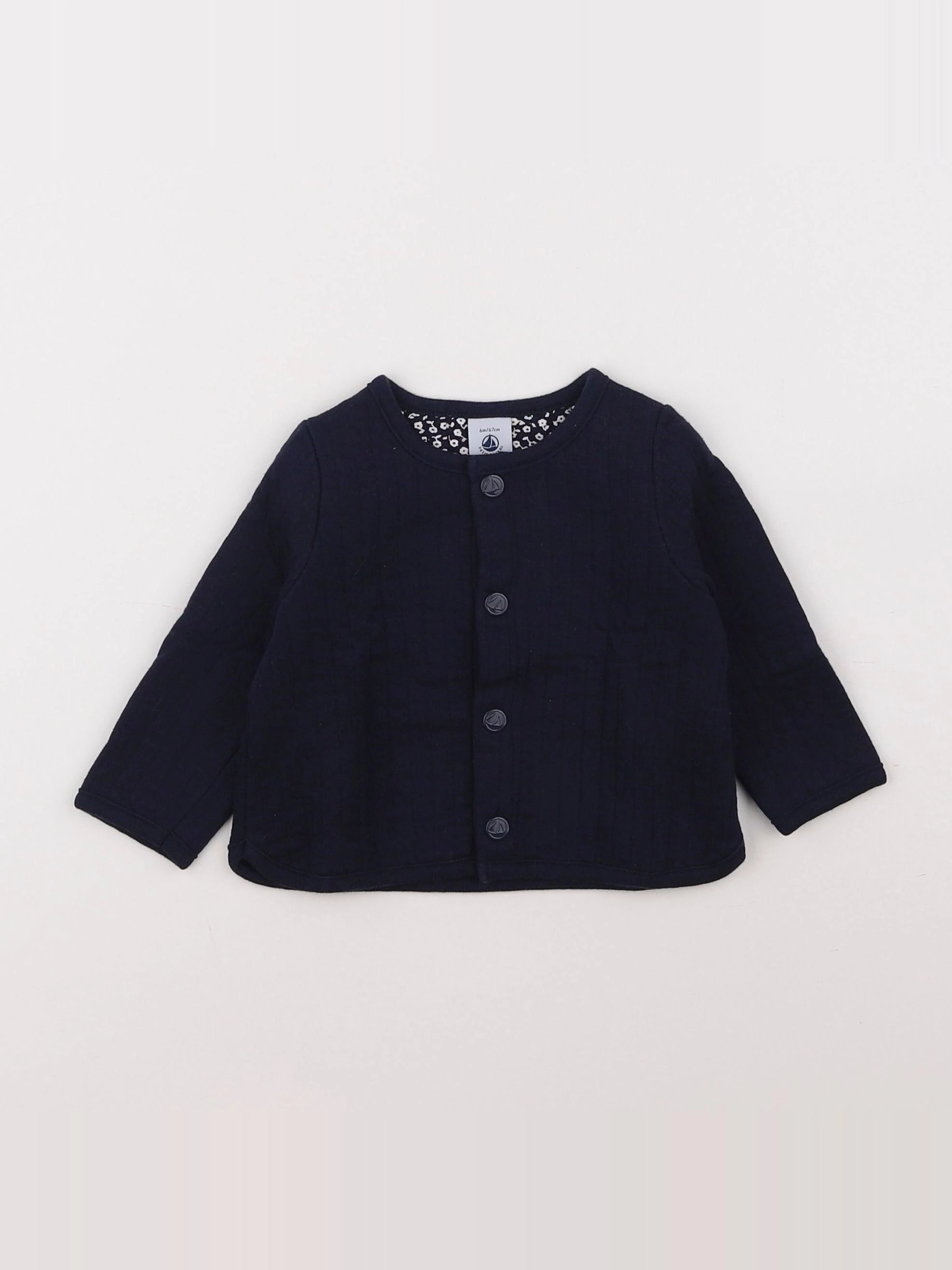 Petit Bateau - sweat bleu - 6 mois