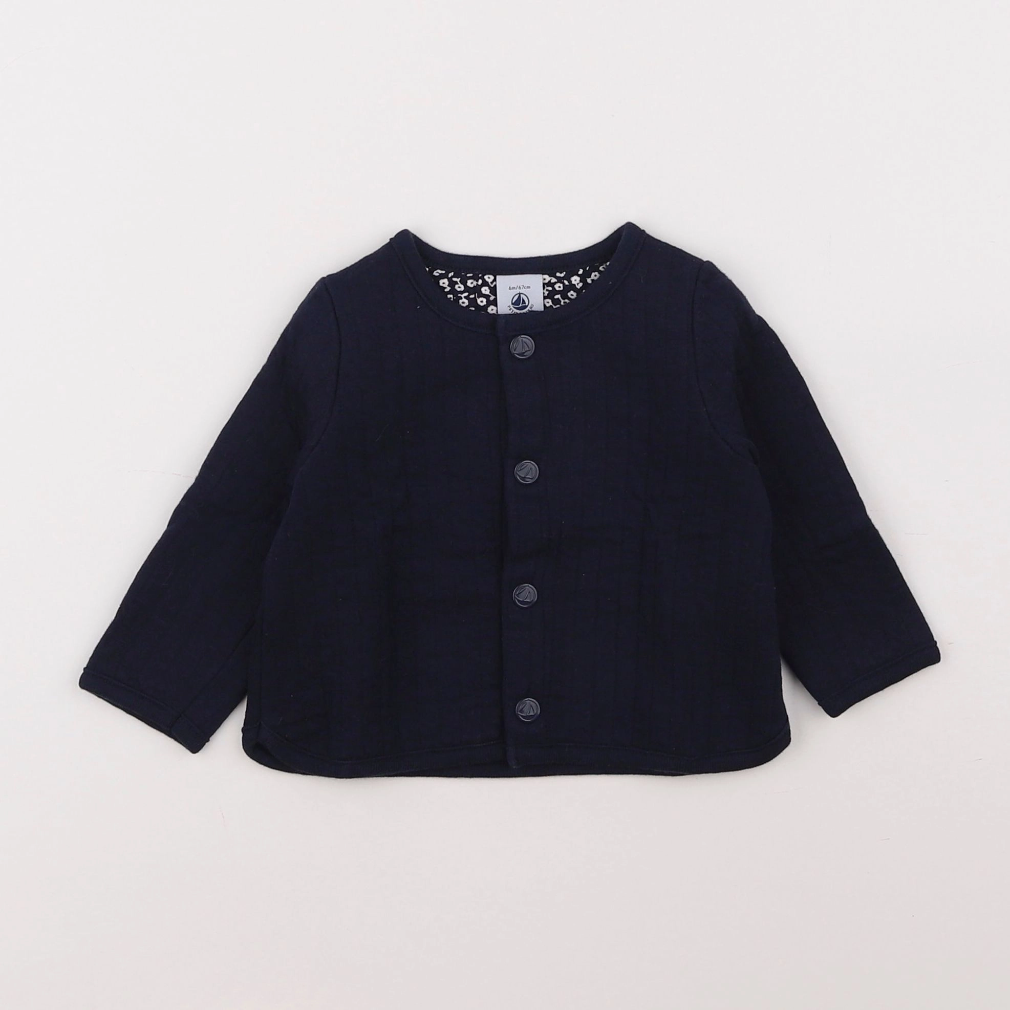 Petit Bateau - sweat bleu - 6 mois