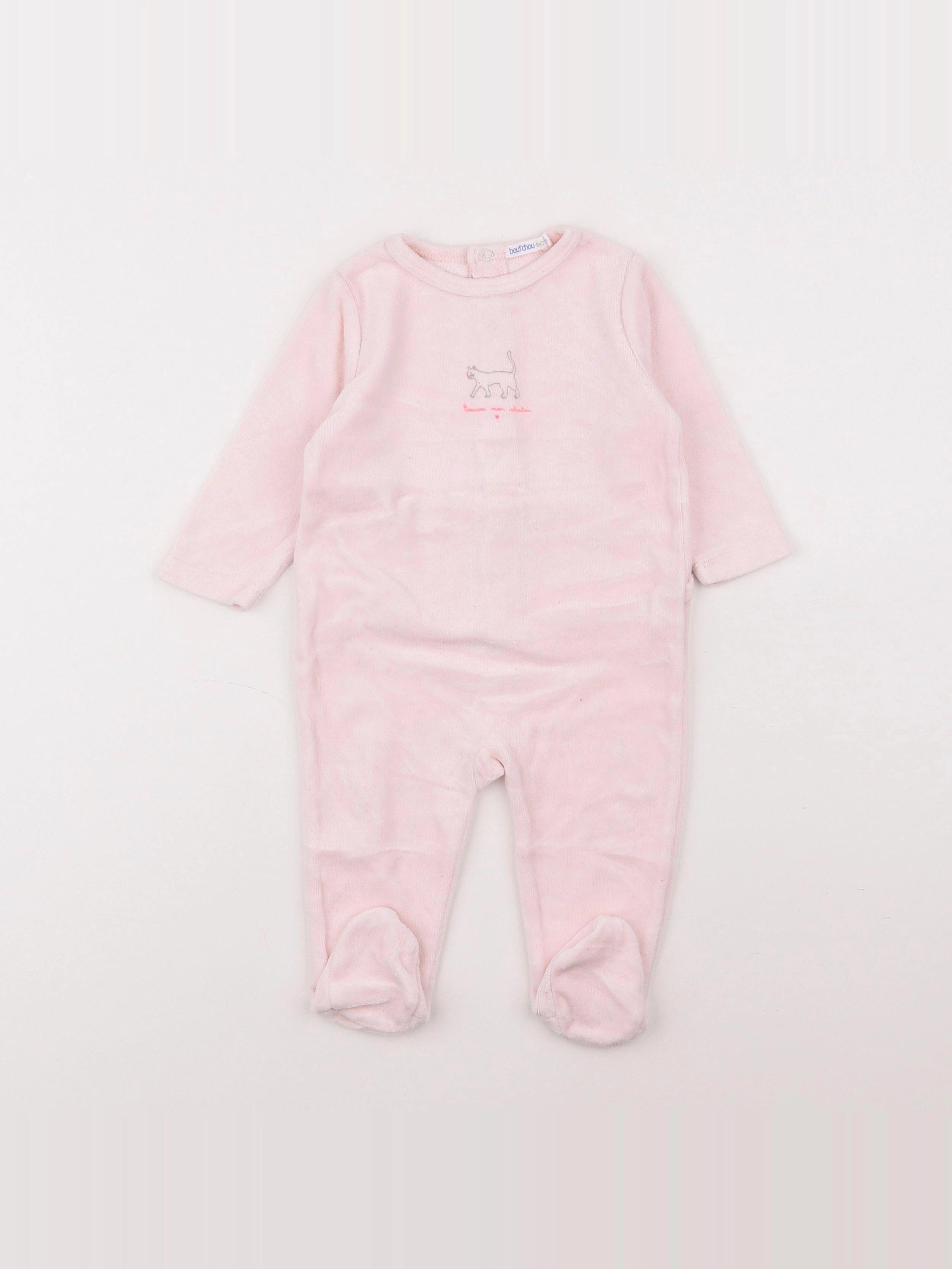 Boutchou - pyjama velours rose - 6 mois