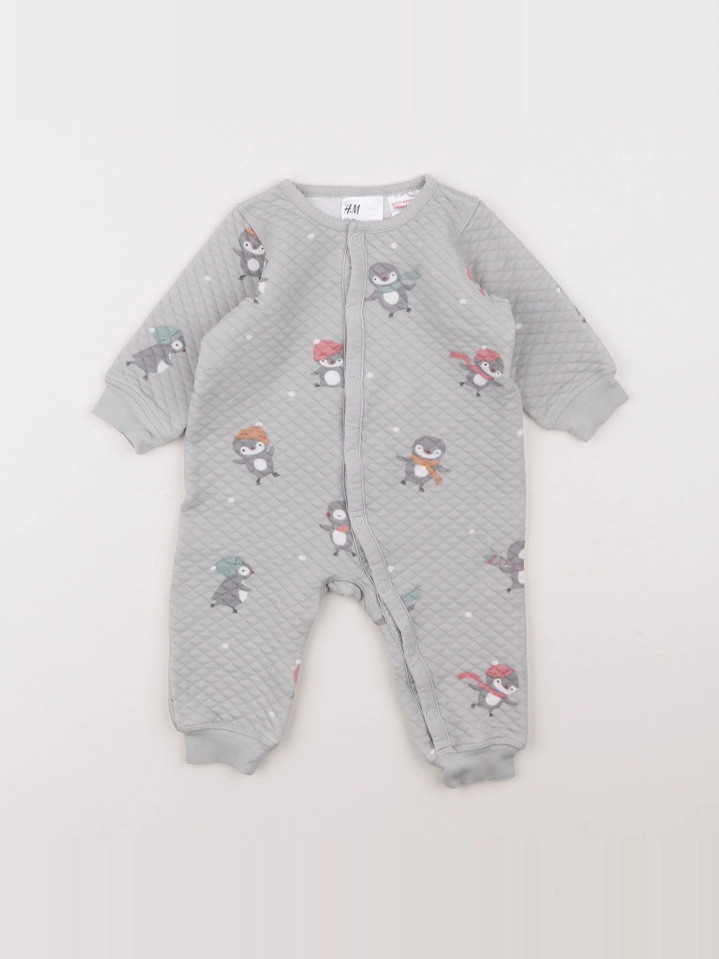 H&M - combinaison coton gris - 6 mois