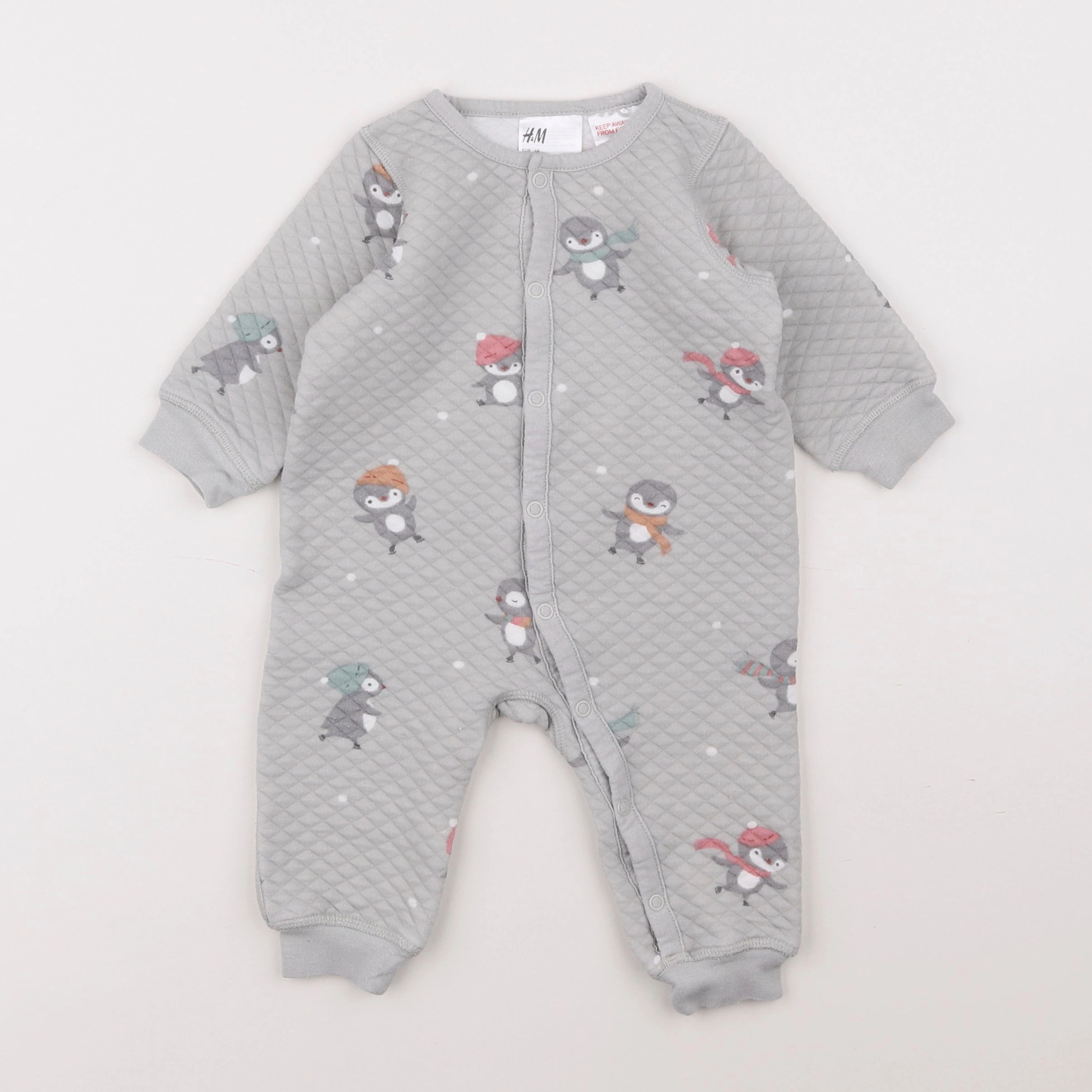 H&M - combinaison coton gris - 6 mois