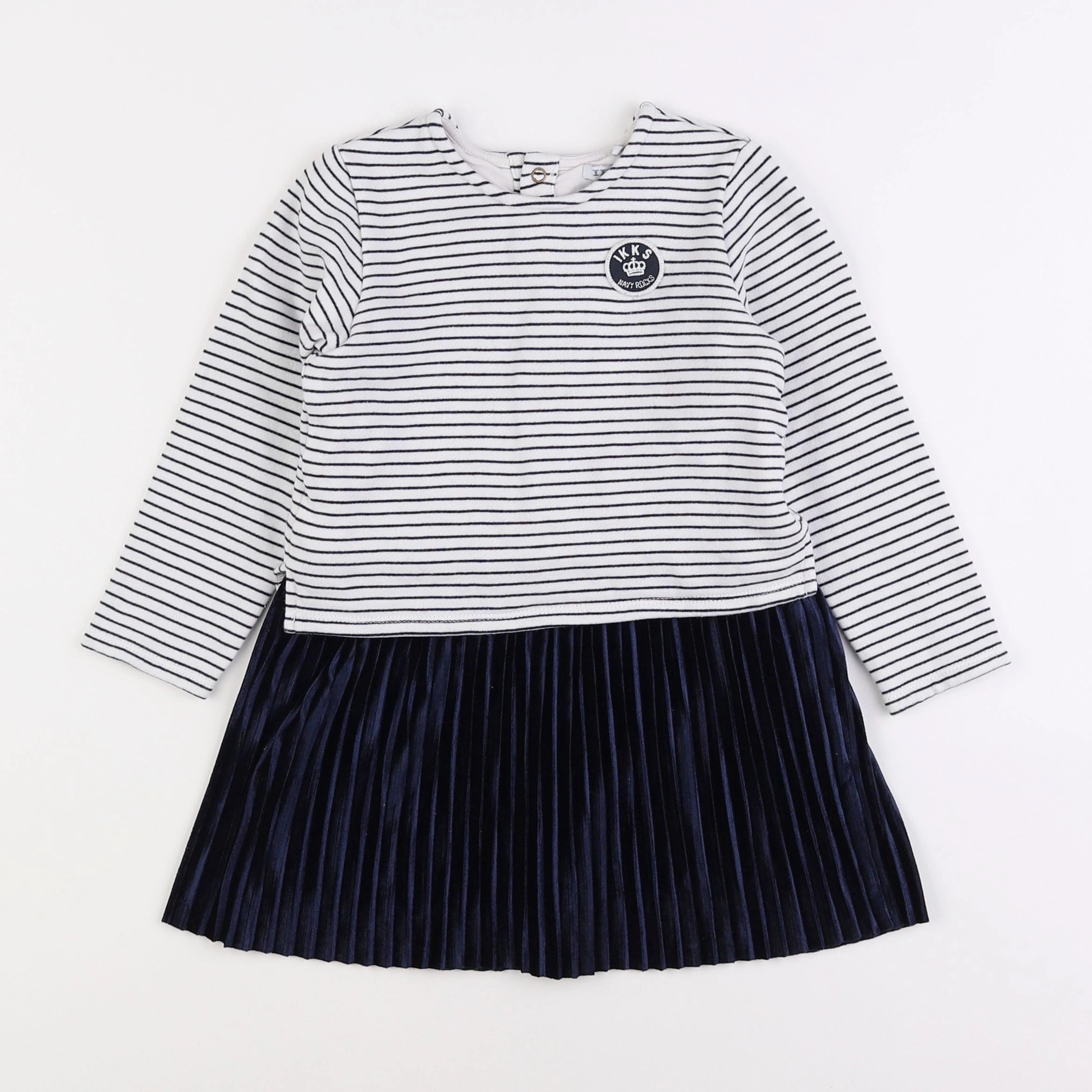 IKKS - robe bleu, blanc - 3 ans