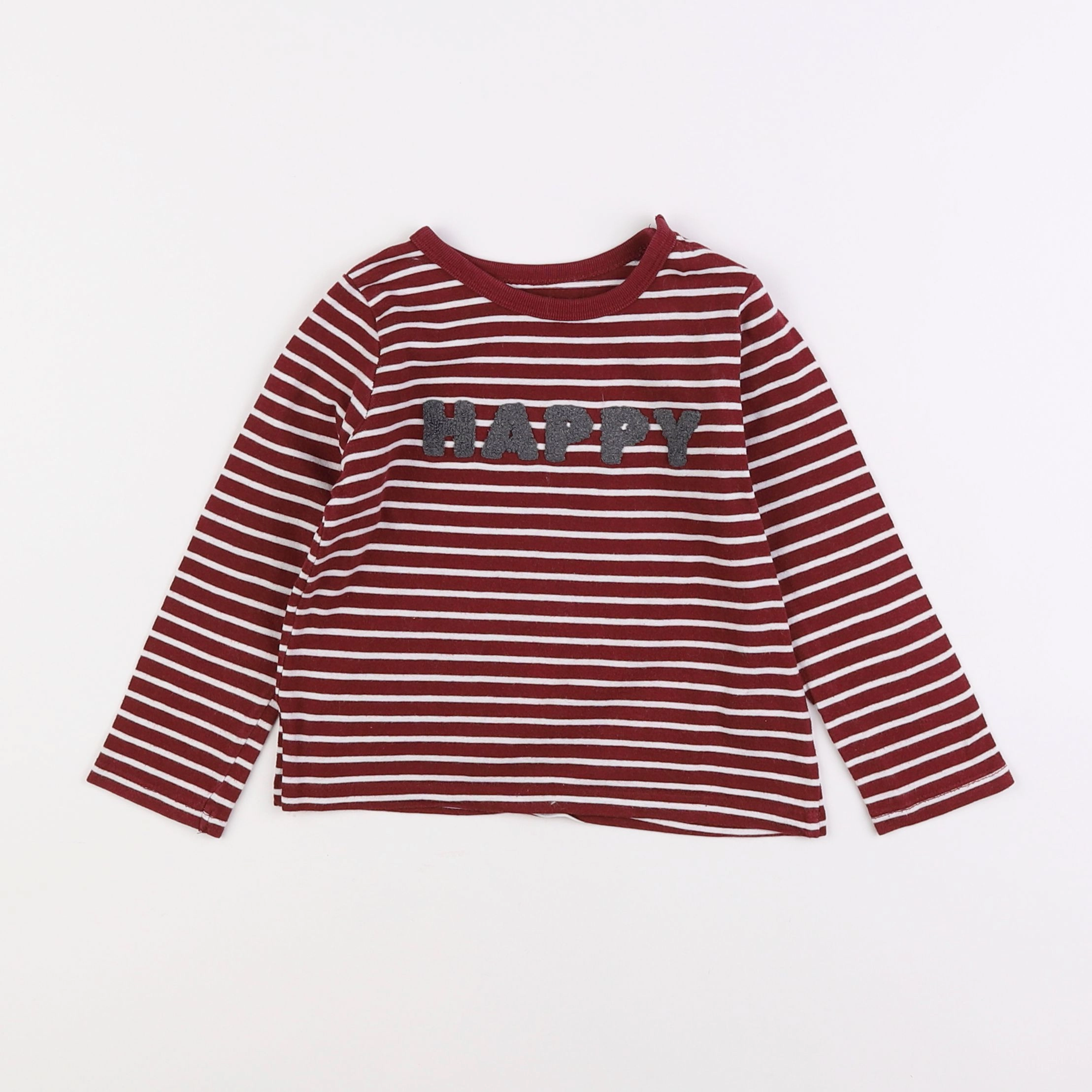 Vertbaudet - tee-shirt blanc, rouge - 2 ans