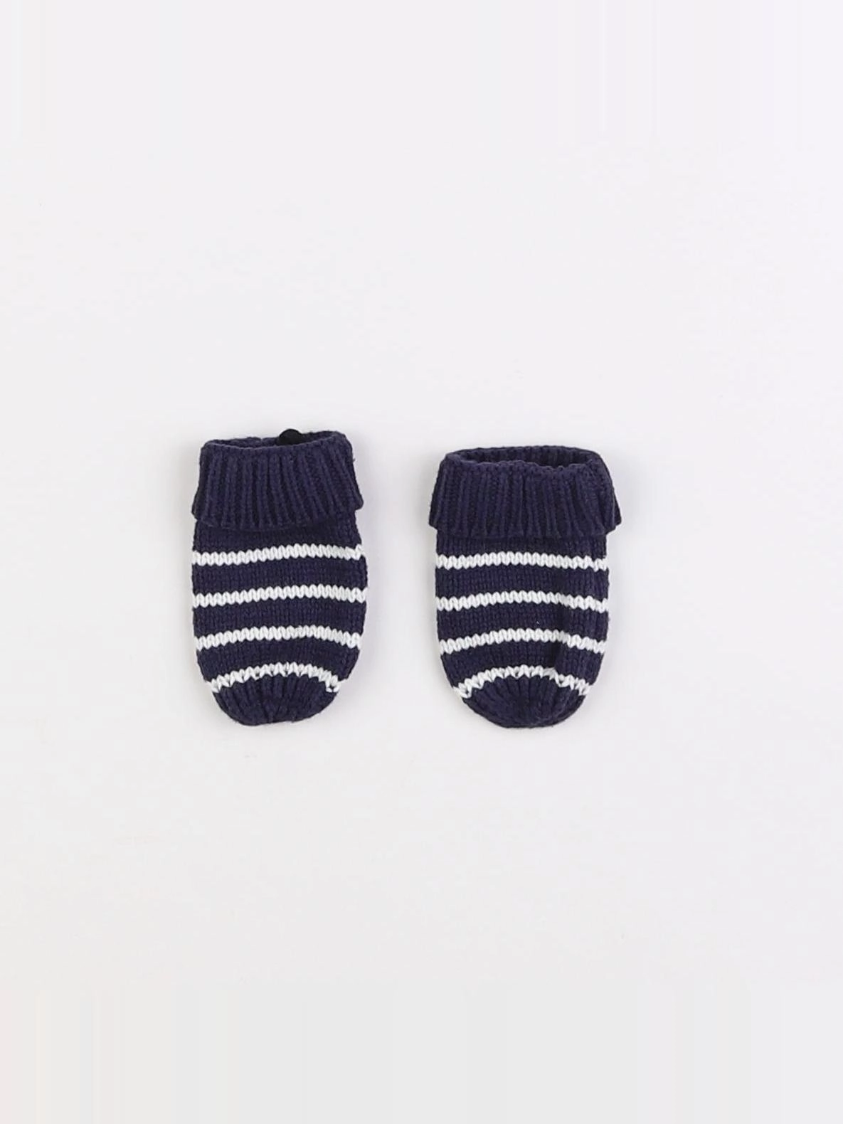 Vertbaudet - moufles bleu, blanc - 3/6 mois