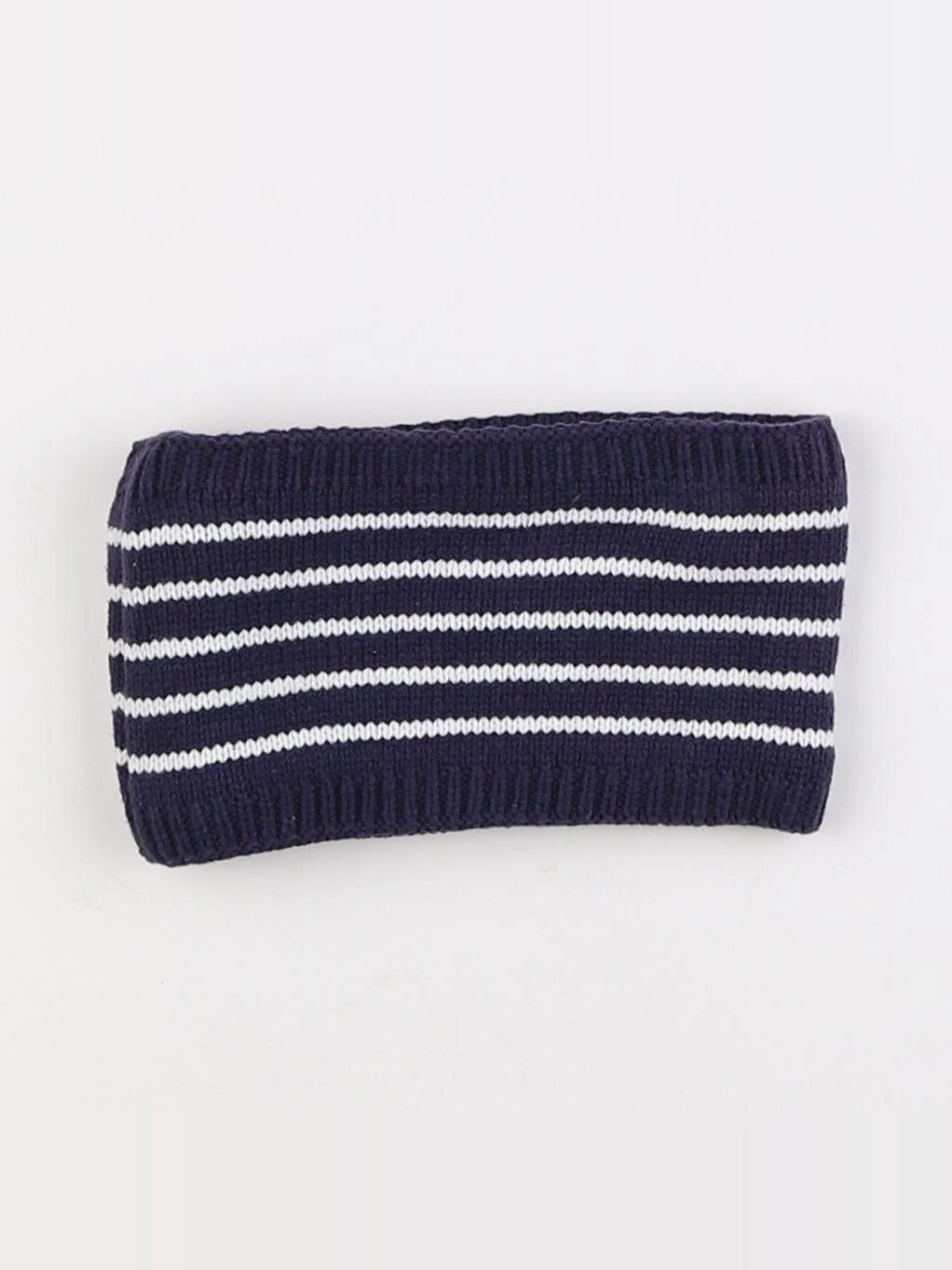 Vertbaudet - tour de cou bleu, blanc - 3/6 mois