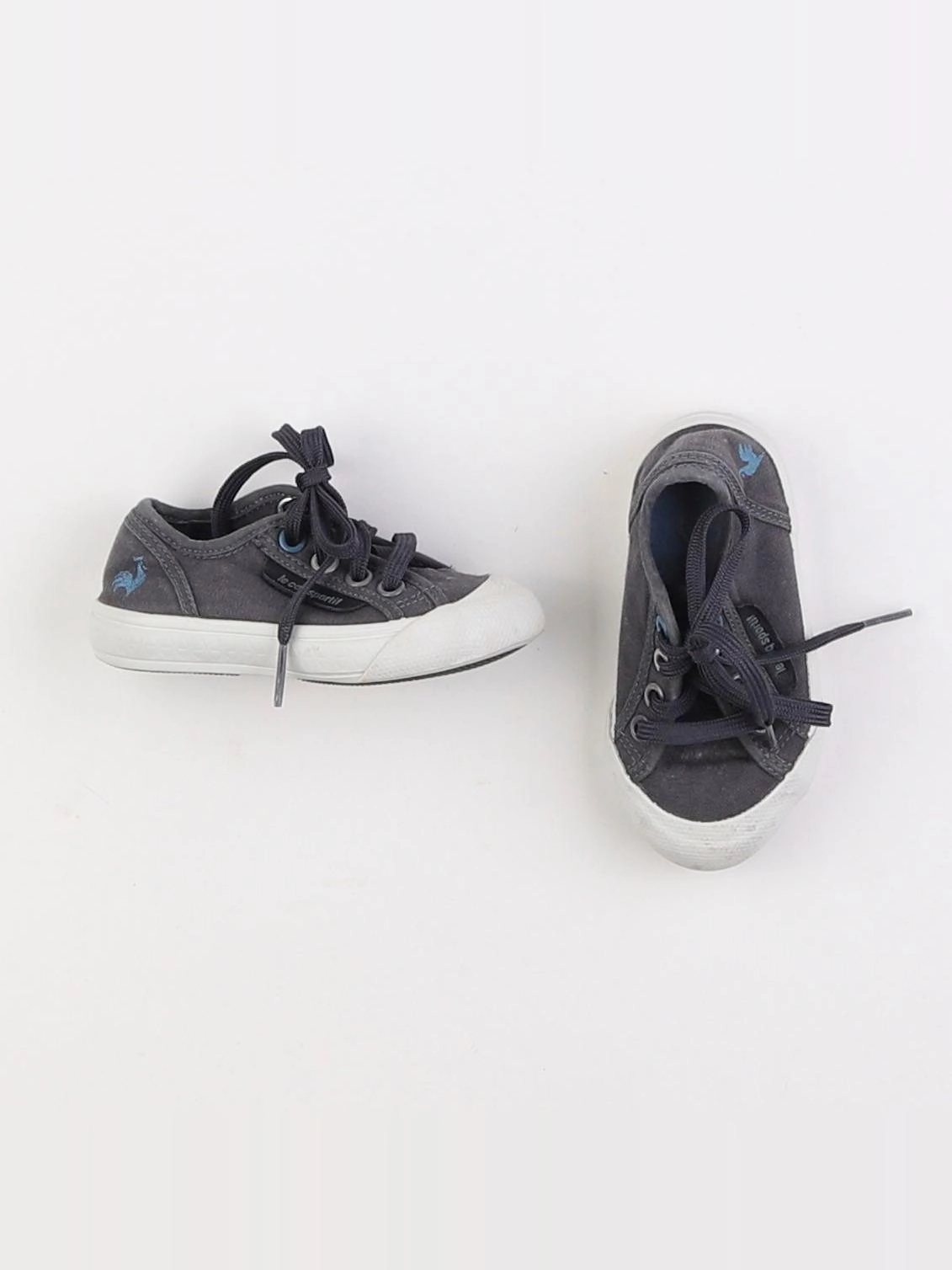 Le Coq Sportif - tennis à scratch/ lacets gris - pointure 21