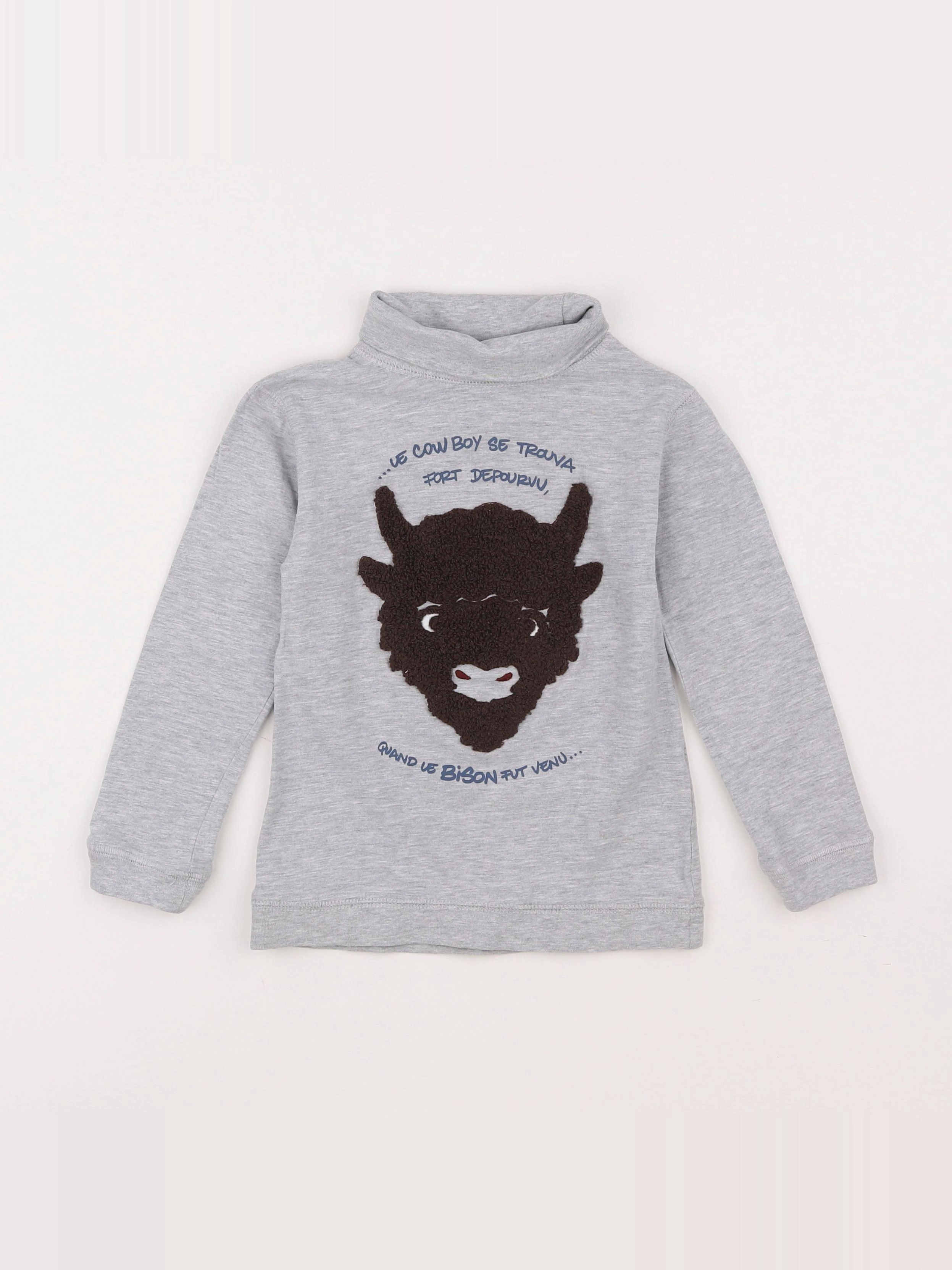 Vertbaudet - sous-pull gris - 5 ans