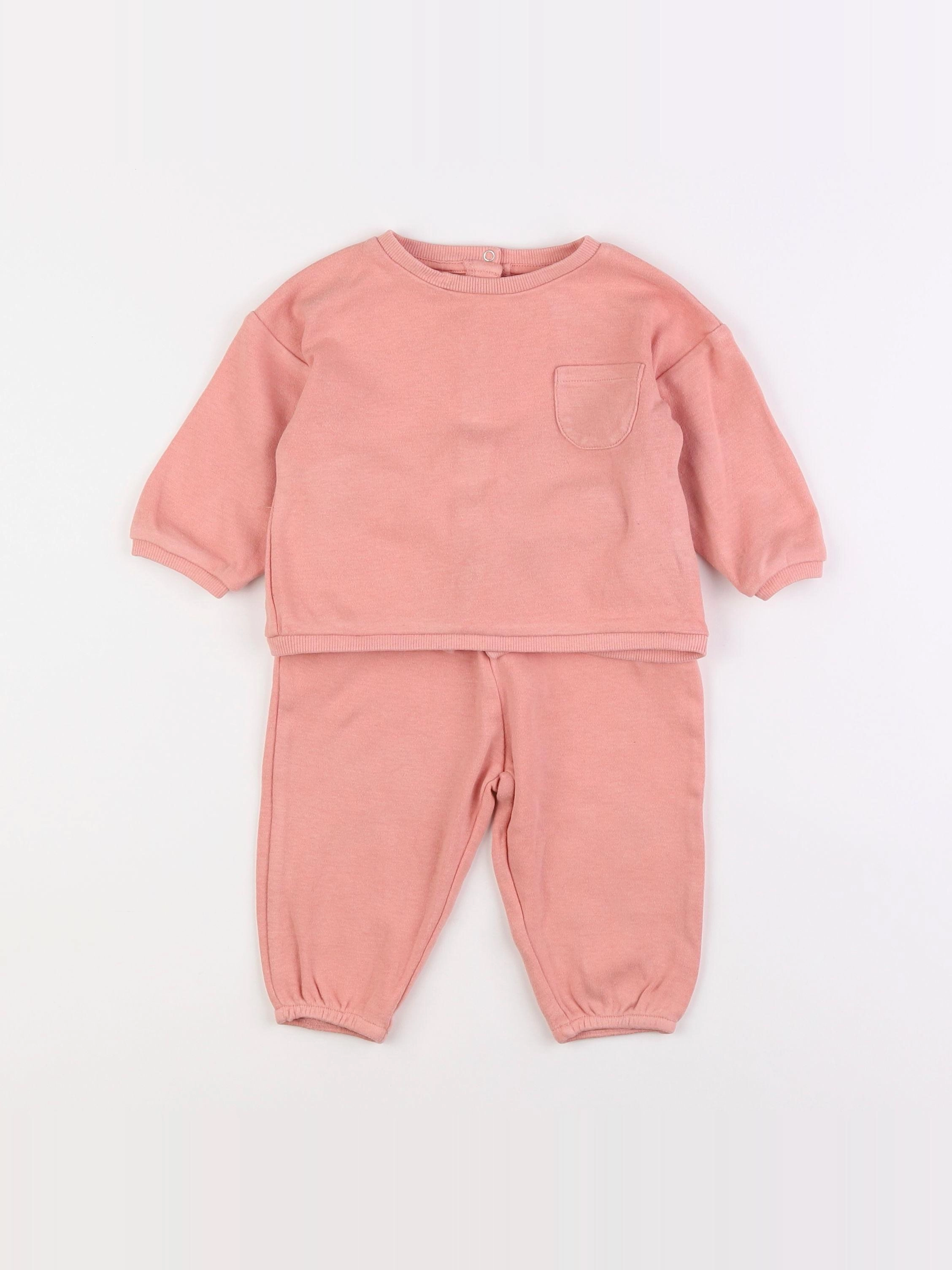 Vertbaudet - ensemble rose - 9 mois