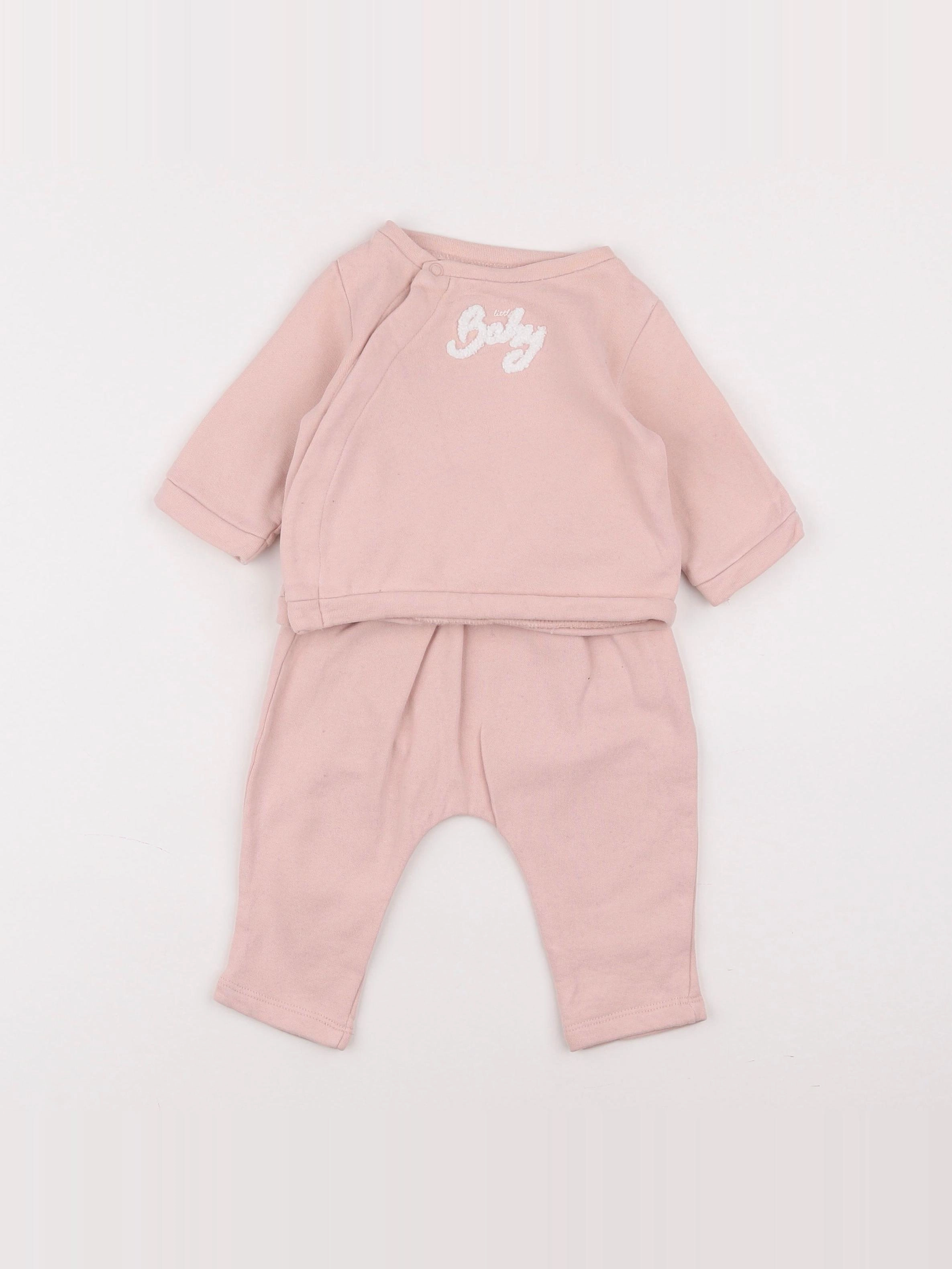 Vertbaudet - ensemble rose - 1 mois