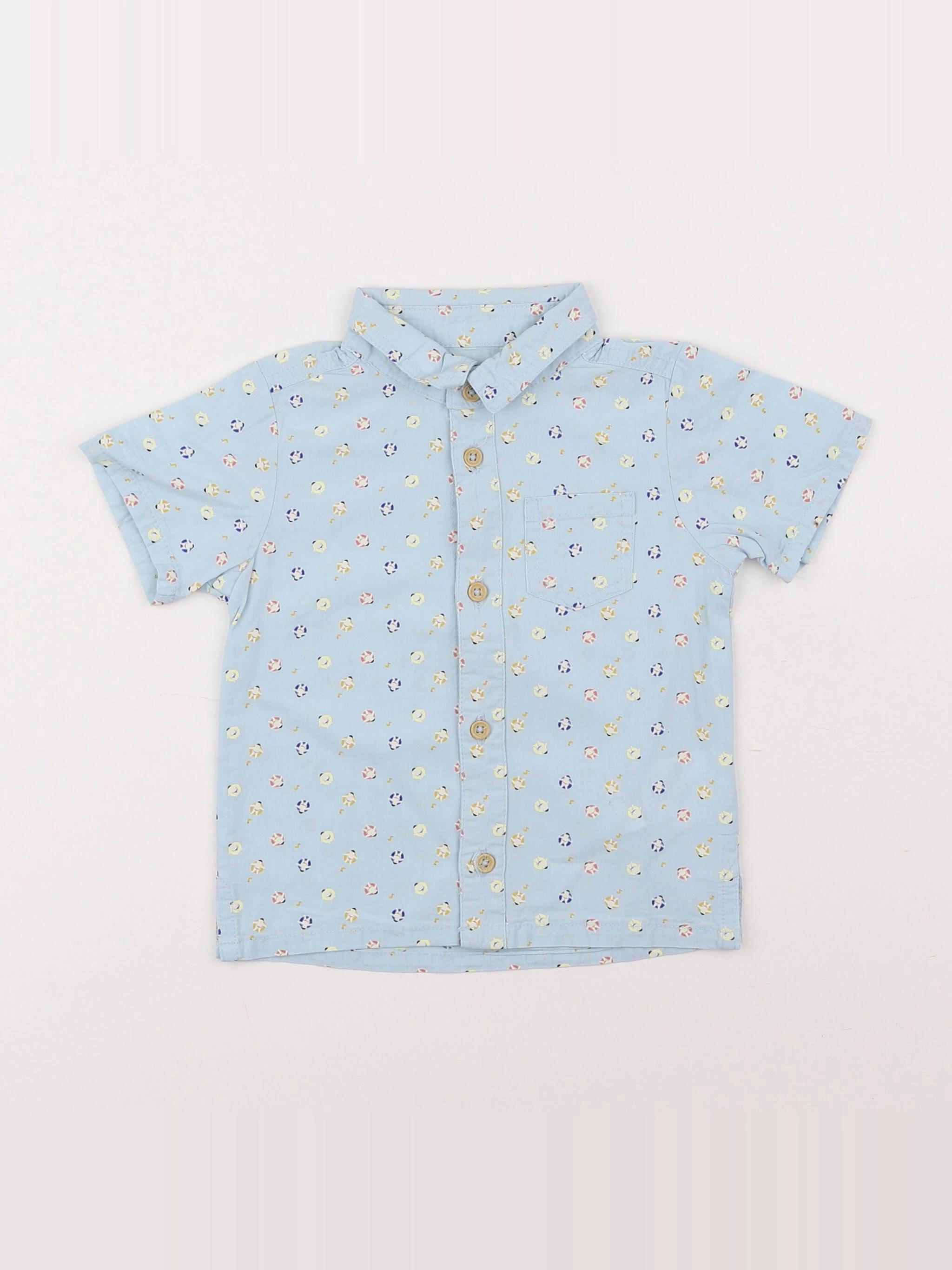Vertbaudet - chemise bleu - 12 mois