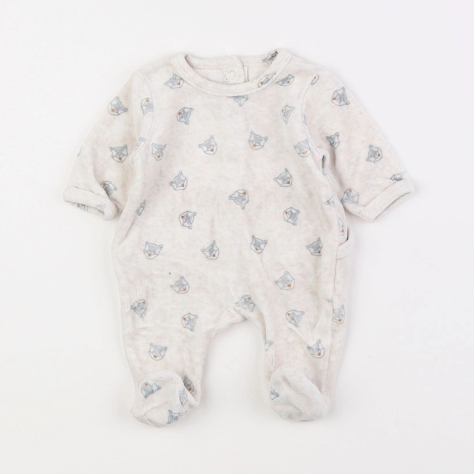 Vertbaudet - pyjama velours beige - 0 mois