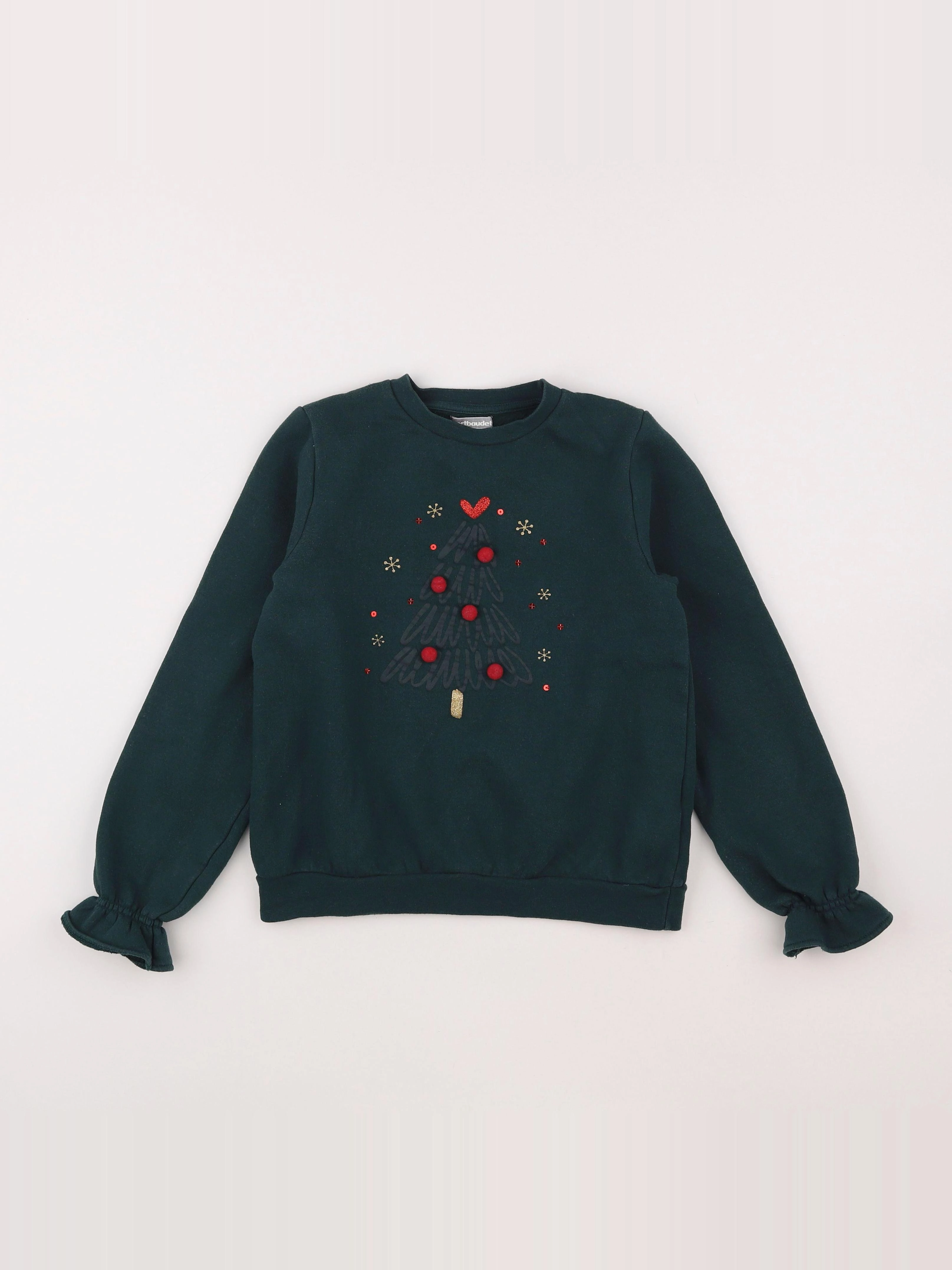 Vertbaudet - sweat vert - 10 ans