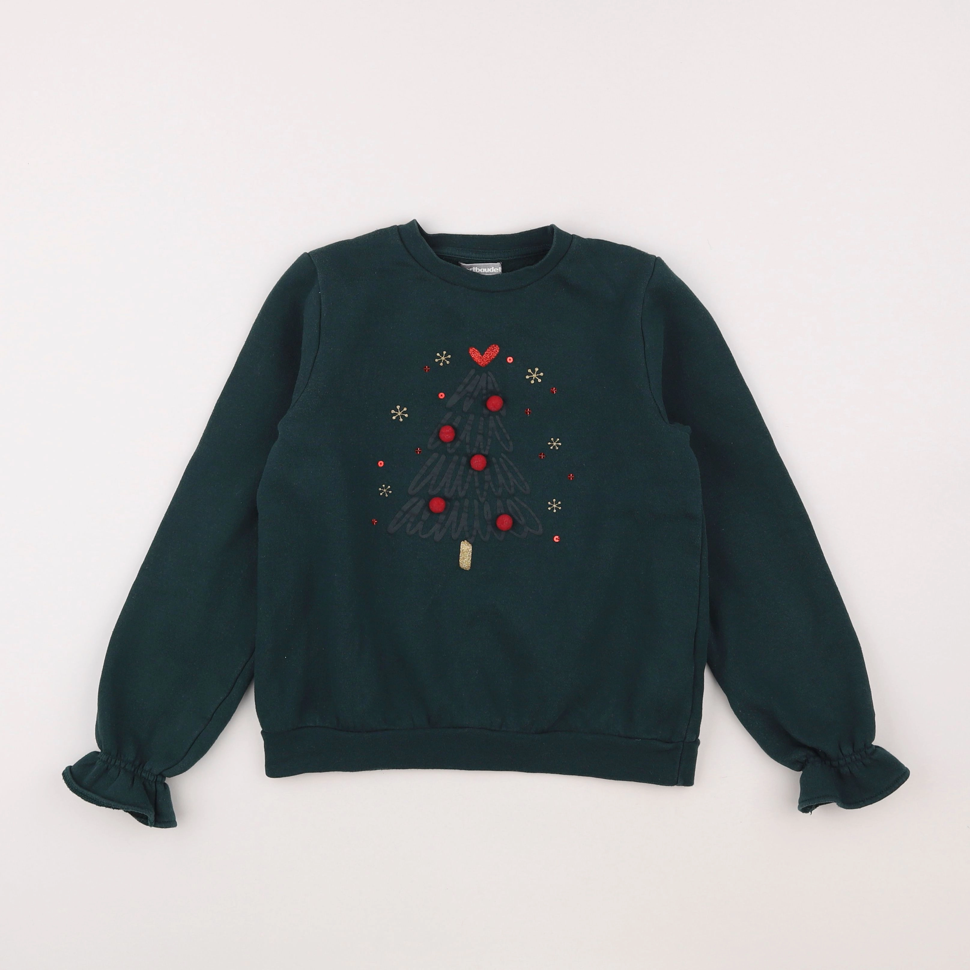 Vertbaudet - sweat vert - 10 ans