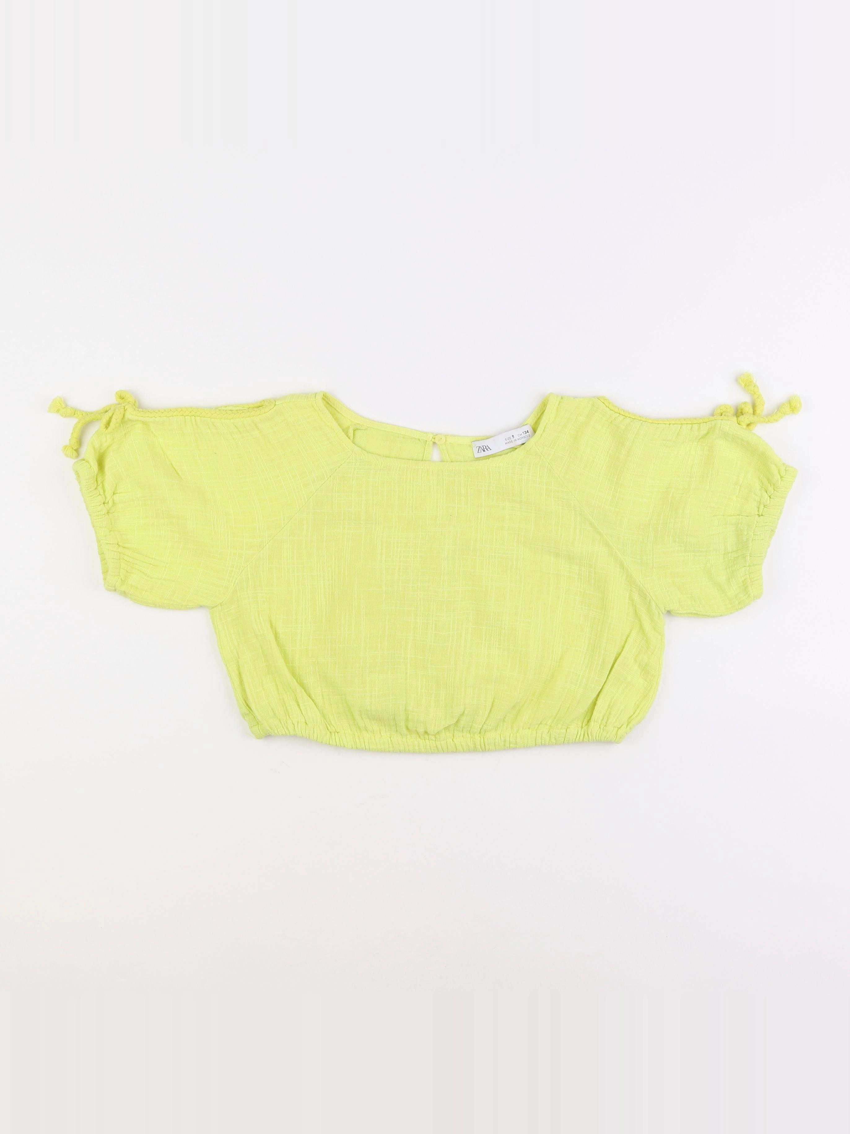 Zara - blouse jaune fluo - 9 ans