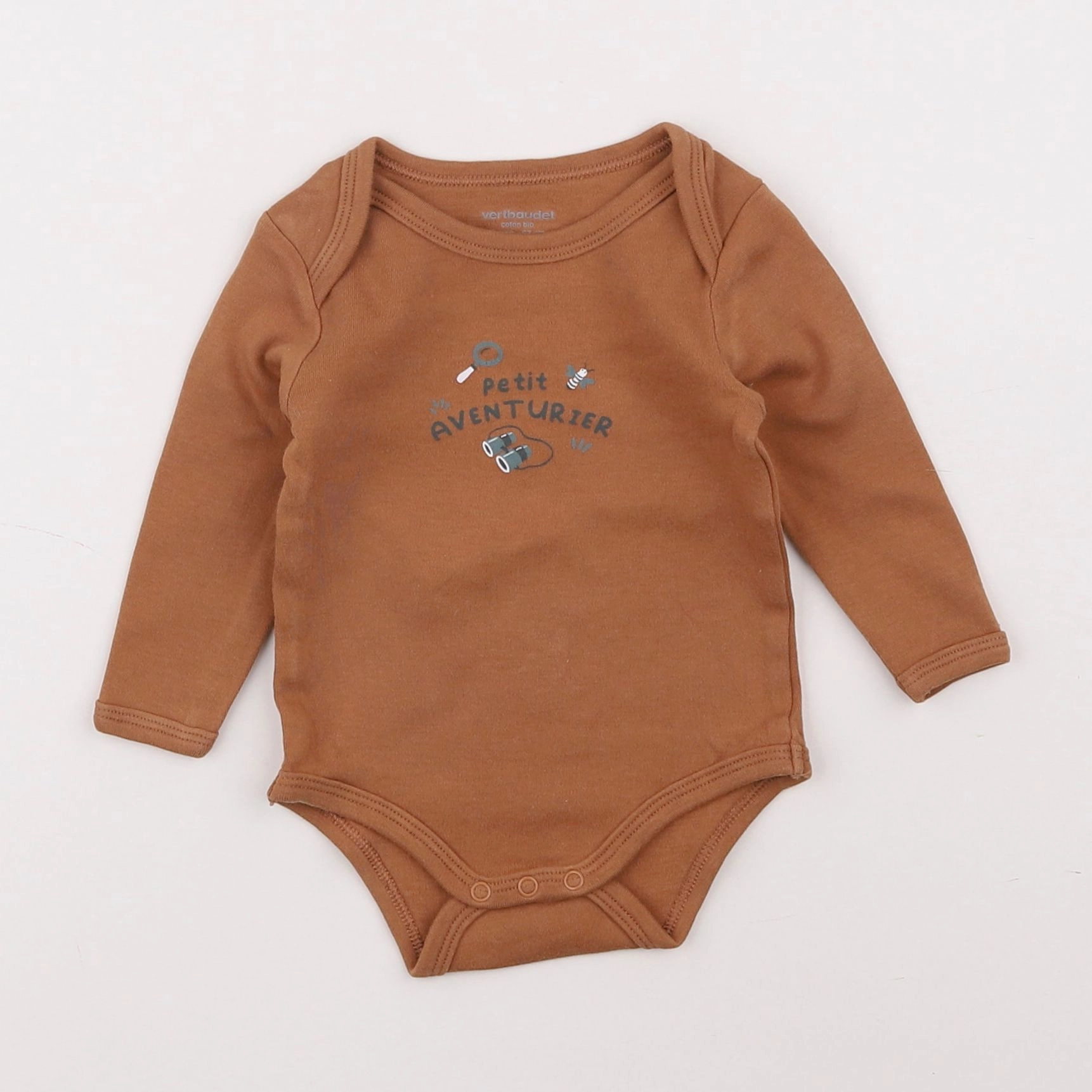 Vertbaudet - body marron - 6 mois